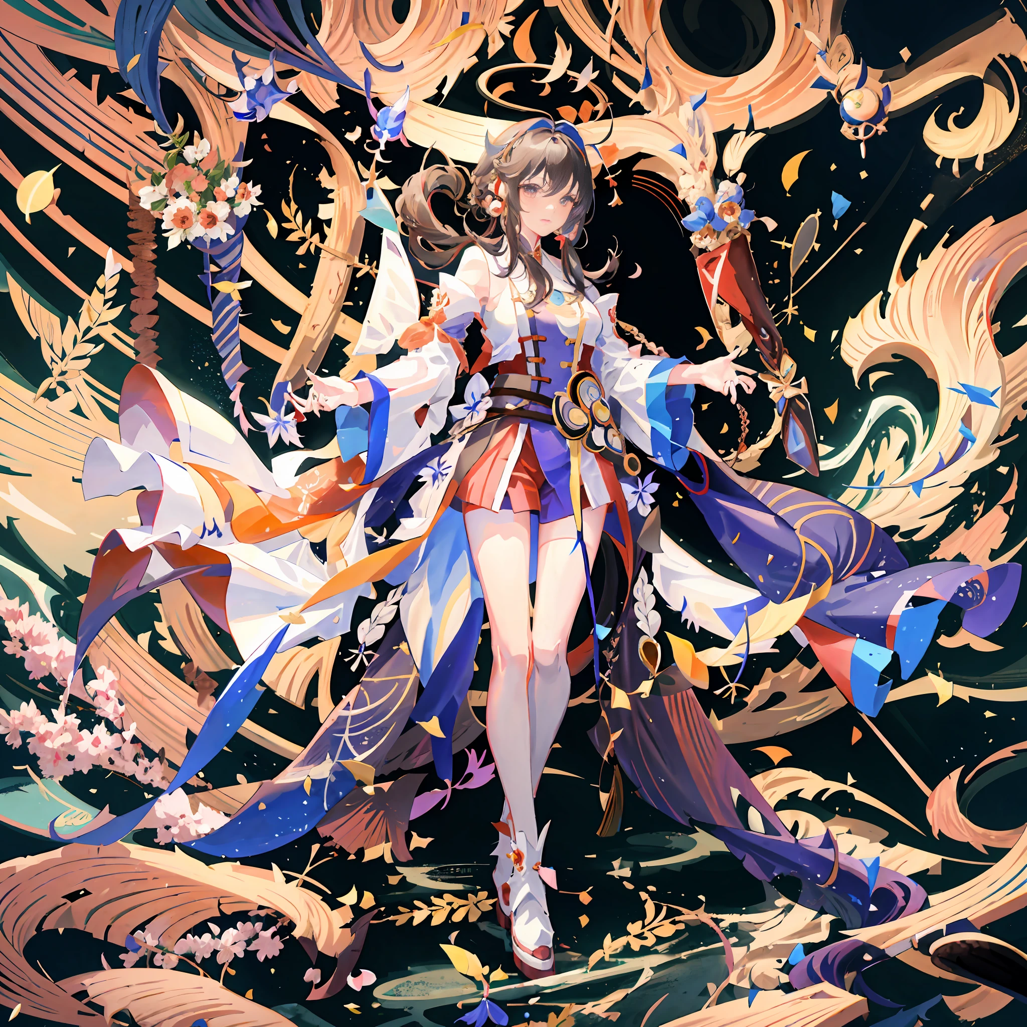 anime girl in a long dress standing in front of a building, queen of the sea mu yanling, by Yang J, kantai collection style, from the azur lane videogame, azur lane style, keqing from genshin impact, ayaka genshin impact, onmyoji detailed art, palace ， a girl in hanfu, characters from azur lane