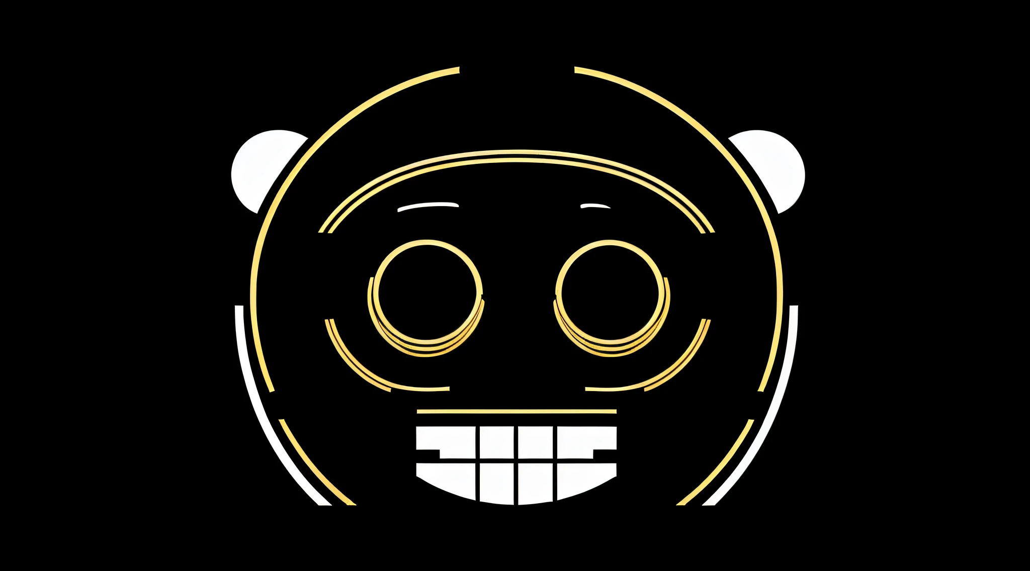 Design (minimalist), ONLY COLORS USED ARE ((Black, White and GOLD)), About (((Five Nights at Freddy's)), (((Simple))), Simple, Minimalist, Without Many Details, Abstract, Brief, Essential