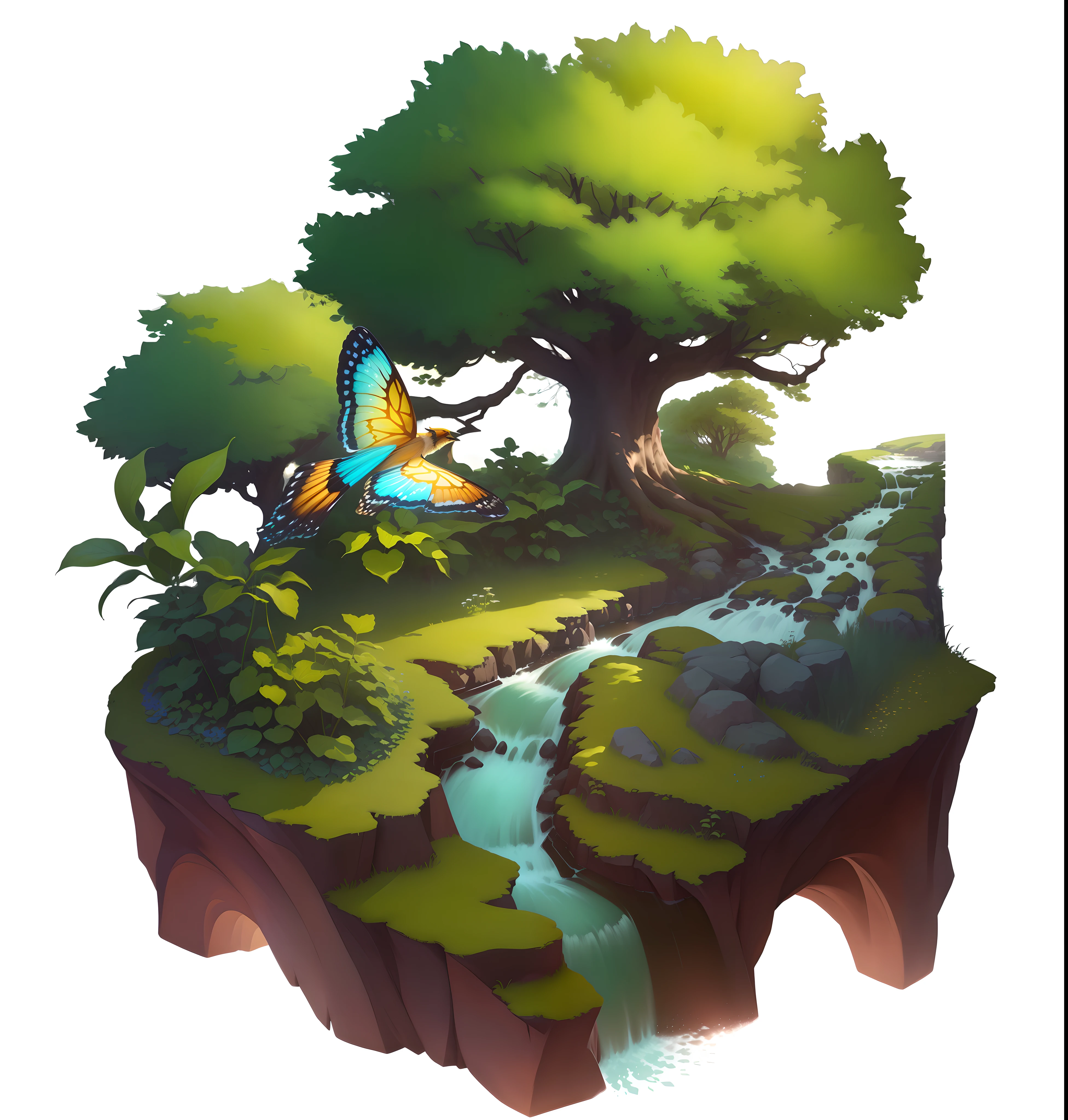 Natural landscapes with streams and meadows, illustrations by Chasbiao, shutterstock, Art Nouveau, architecture combined with light. Ultra high resolution (authenticity: 1.4), ultra high quality, extremely detailed CG Unity 8k wallpapers, aesthetics, award-winning photography, realism, high detail, detail enhancement, blur removal. --auto --s2