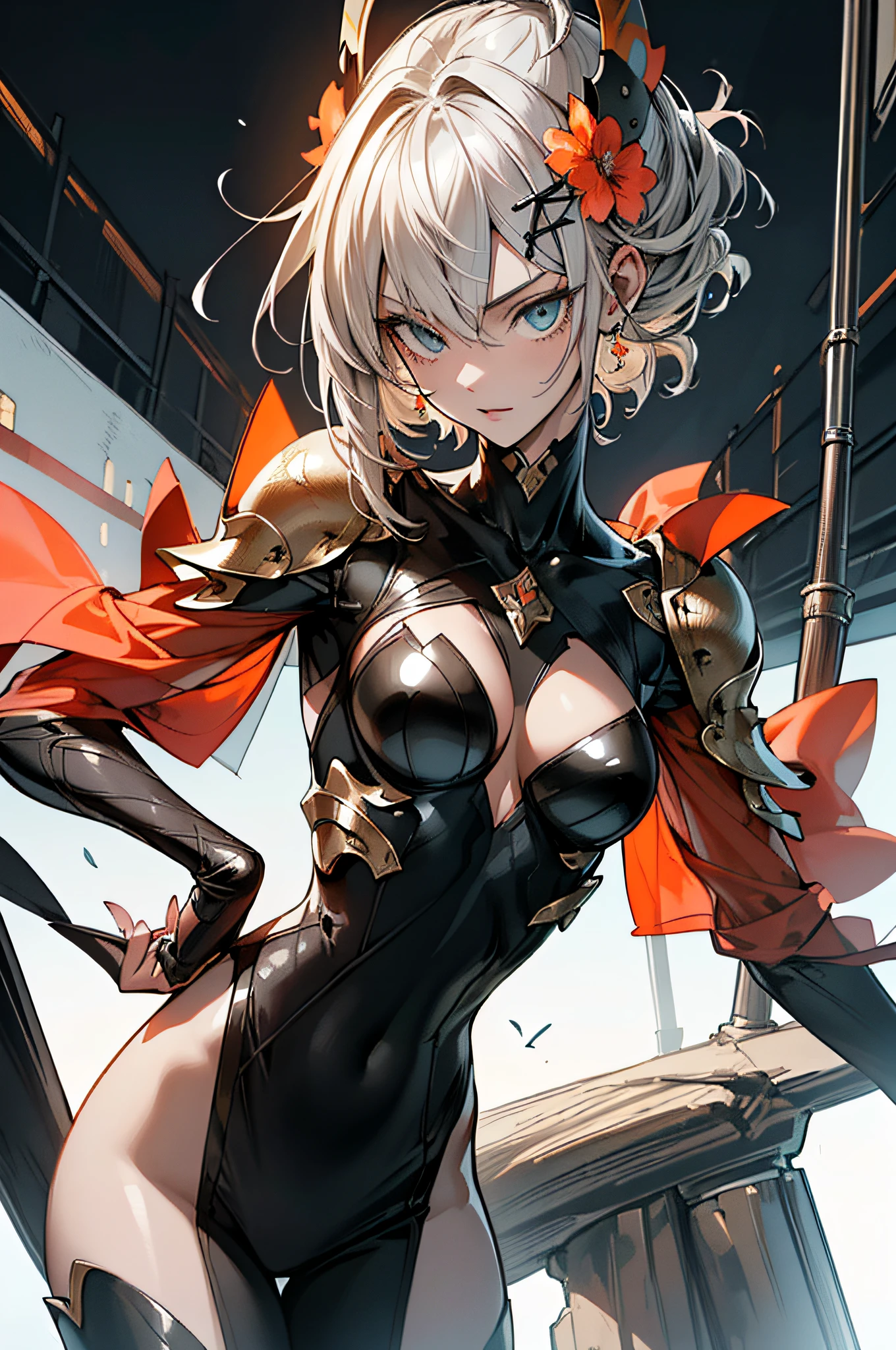 [Detailed illustrations, art based on extremely ideal anatomy, very detailed and detailed drawings, slow and delicate lines, realistic texture expression],((Color tressed main lines)),(Artwork with outstanding craftsmanship),(Shinjuku background at night),[(HENTAI ANIME) NINJAGirl Japanese Beauty 15 years old Petite and muscular ((Slim body)) Short bob cut],((Hornet) Orange Ninja Battle Armor) Scarf (Stole) (Fitting Rubber Inner) Honeycomb (Edge) ((((Hair ornament)))) (Dull metallic luster),Gravure (((KUNOICHI))),((Fine and beautiful skin expression (transparency)))),((Clear gaze)),((Perfect eye details (Beautifully drawn eyes))),( Beautiful perfect face (realistic face details)),((Beautiful hair details)),(Perfectly proportioned proportions)),(Design built to a high level,((Advanced structural understanding of materials)),Ideal color coordination),((Artistic decoration)) ((Dense details)),((Detail,High definition)),[(Ultra-precision detail),(((Multilayer texture)), HighQuality,High Resolution],((Accurate simulation of light-material interaction, understanding of air flow, mechanically correct representation)),(((Visual art with a sense of narrative)).