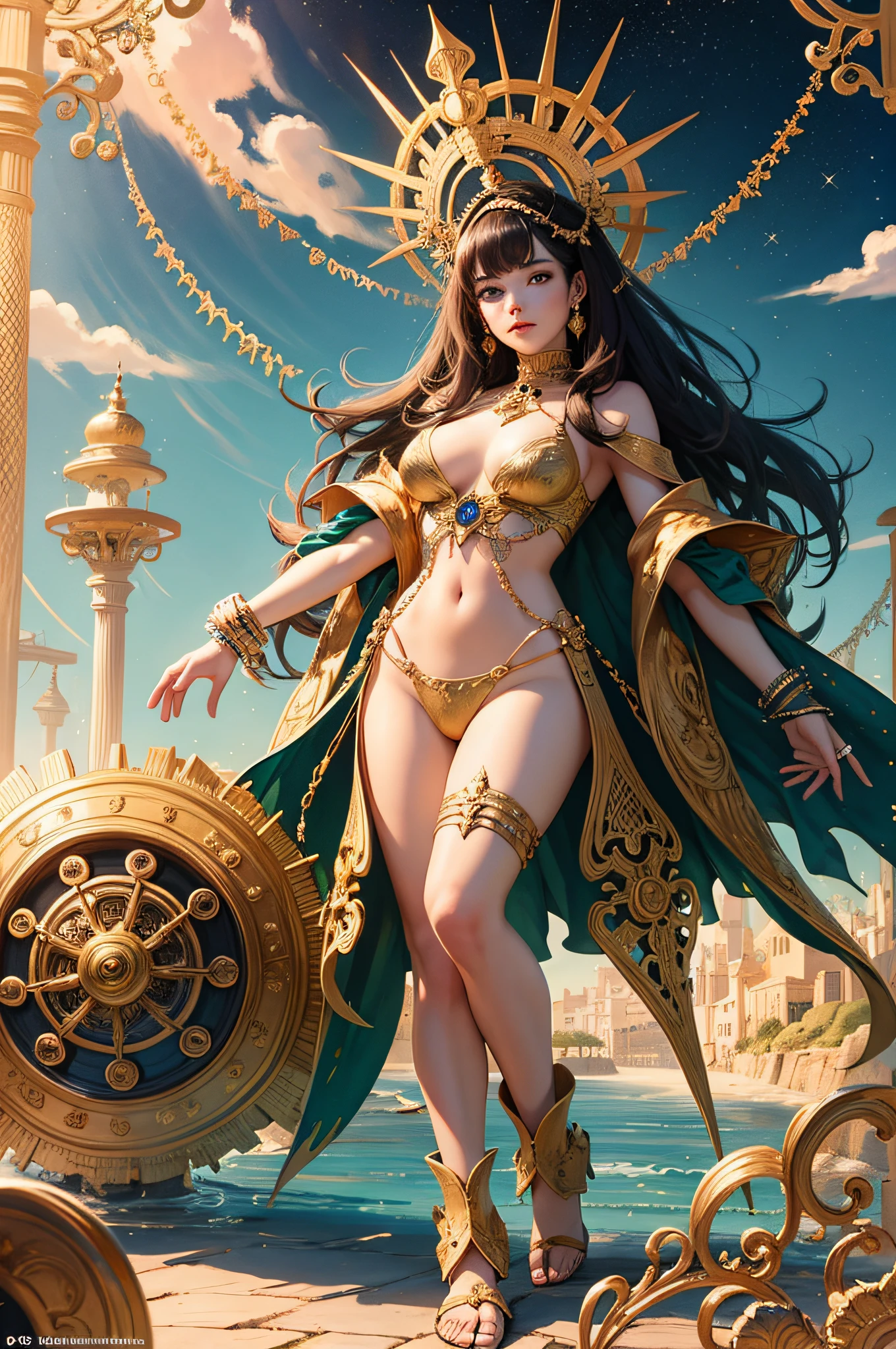 (masterpiece, top quality, best quality, official art, beautiful and aesthetic:1.2), (1girl), extreme detailed,colorful,highest detailed, official art, unity 8k wallpaper, ultra detailed, beautiful and aesthetic, beautiful, masterpiece, best quality, (zentangle, mandala, tangle, entangle) ,holy light,gold foil,gold leaf art,glitter drawing, PerfectNwsjMajic