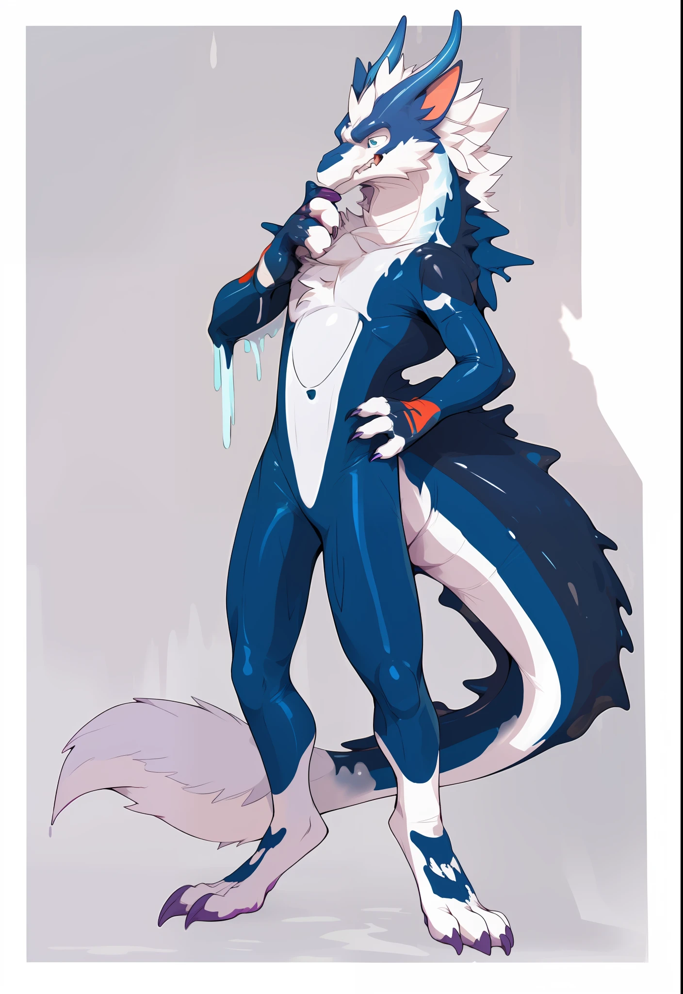 NJ5 Furry, ((dragon,)), white fur, male, ((extremely realistic shadows, masterpieces, extremely detailed, realistic)),
, strong, mature male, dynamic pose (furry art, :1.4), explicit, furry, mane, 4k, ( solo, dragon furred_dragon male,:1.2) collar, latex, rubber, (rubber_suit goo_transformation, mid_transformation, :1.4), (by Plulmucky:1.2), complex, elegant, very detailed, centered, crappy, digital painting, artstation, concept art, smooth, sharp focus, complex, elegant, highly detailed, centered, lame, digital painting, artstation, concept art, smooth, sharp focus