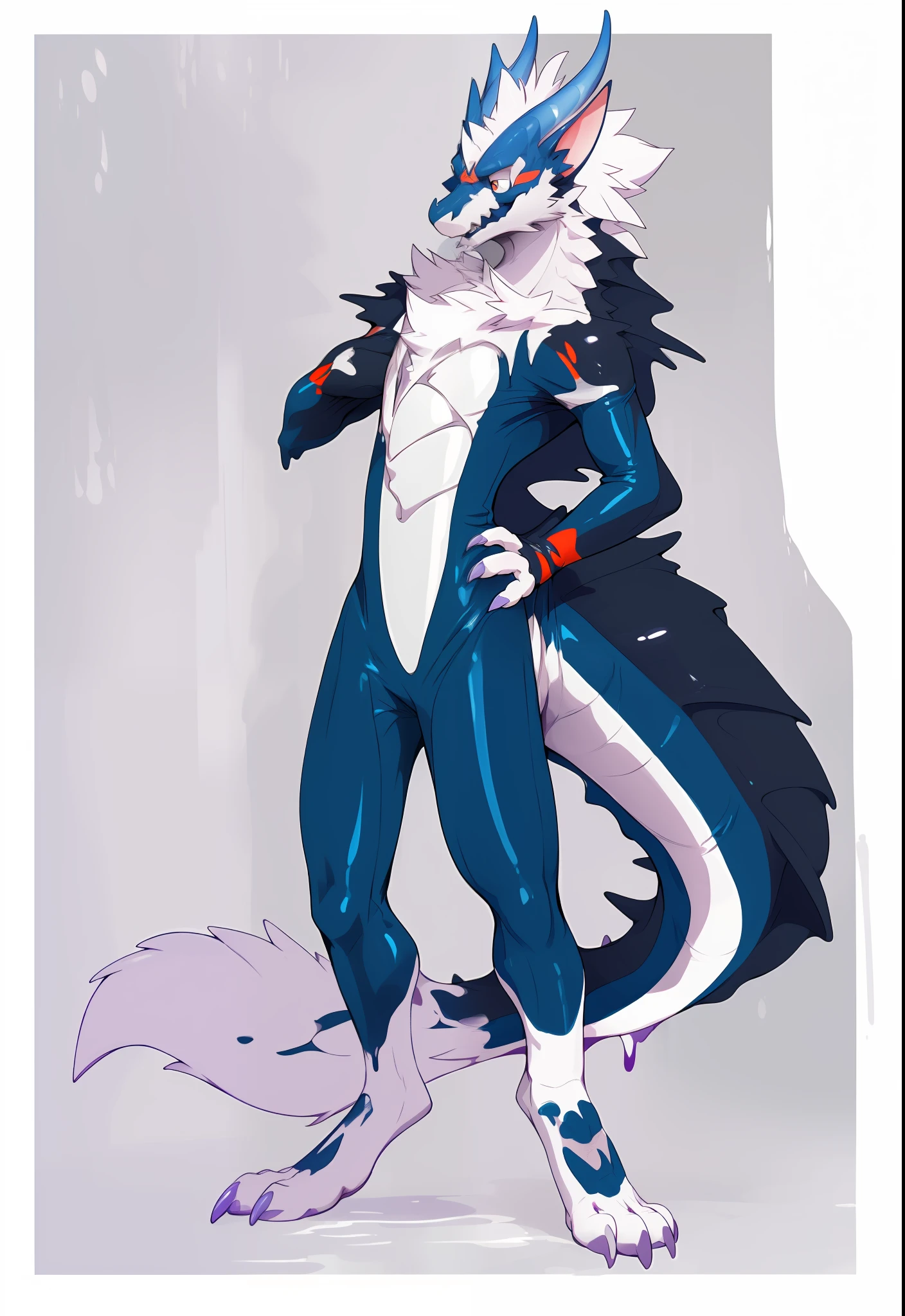 NJ5 Furry, ((dragon,)), white fur, male, ((extremely realistic shadows, masterpieces, extremely detailed, realistic)),
, strong, mature male, dynamic pose (furry art, :1.4), explicit, furry, mane, 4k, ( solo, dragon furred_dragon male,:1.2) collar, latex, rubber, (rubber_suit goo_transformation, mid_transformation, :1.4), (by Plulmucky:1.2), complex, elegant, very detailed, centered, crappy, digital painting, artstation, concept art, smooth, sharp focus, complex, elegant, highly detailed, centered, lame, digital painting, artstation, concept art, smooth, sharp focus