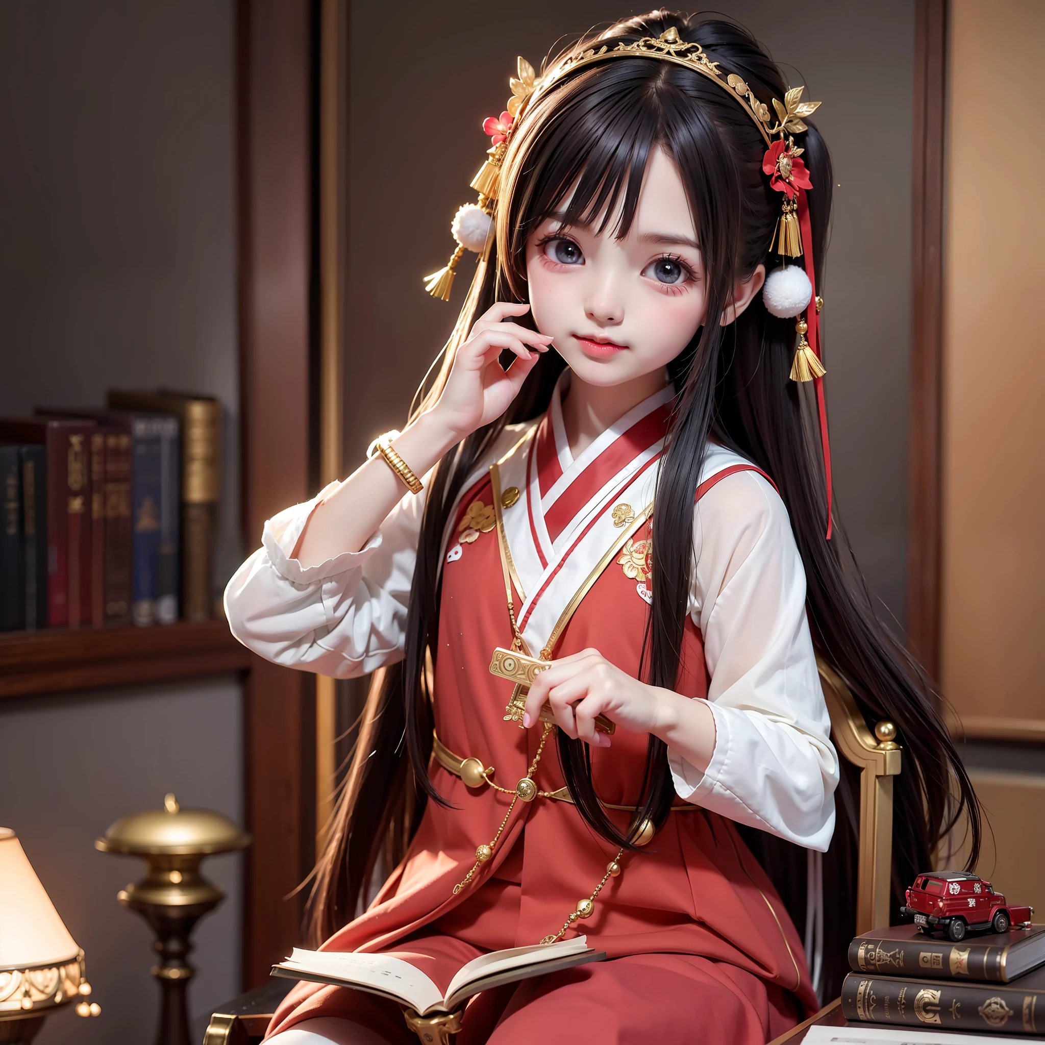 girl, scratch week, 1 year o hair, book, abacus, desk, rouge, ornaments, ancient,
