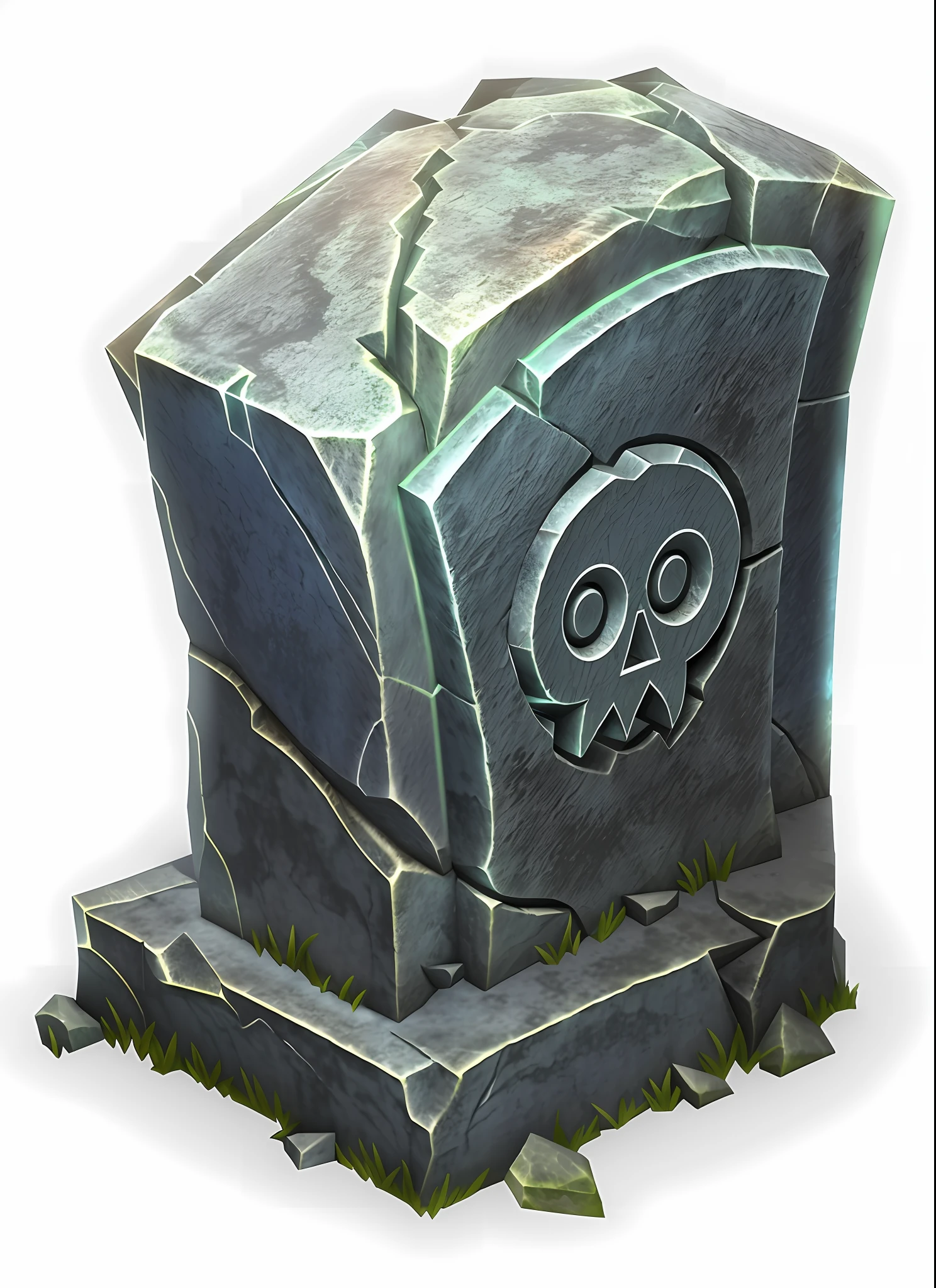 A tombstone close-up, grave, tombstone, graveyard, game assets, from monster graveyard!, quest markers, tombstones, Herston, dark stone, game assets occult, unknown, elemental evil tomb, game icon stylization, Lich --auto --s2