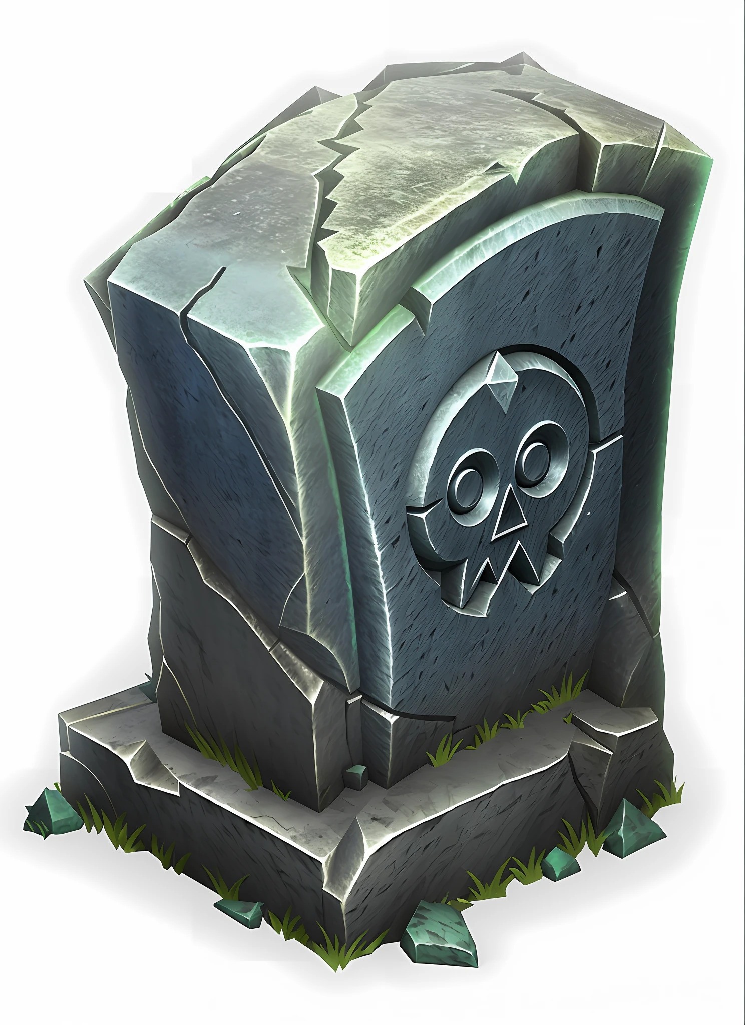 A tombstone close-up, grave, tombstone, graveyard, game assets, from monster graveyard!, quest markers, tombstones, Herston, dark stone, game assets occult, unknown, elemental evil tomb, game icon stylization, Lich --auto --s2