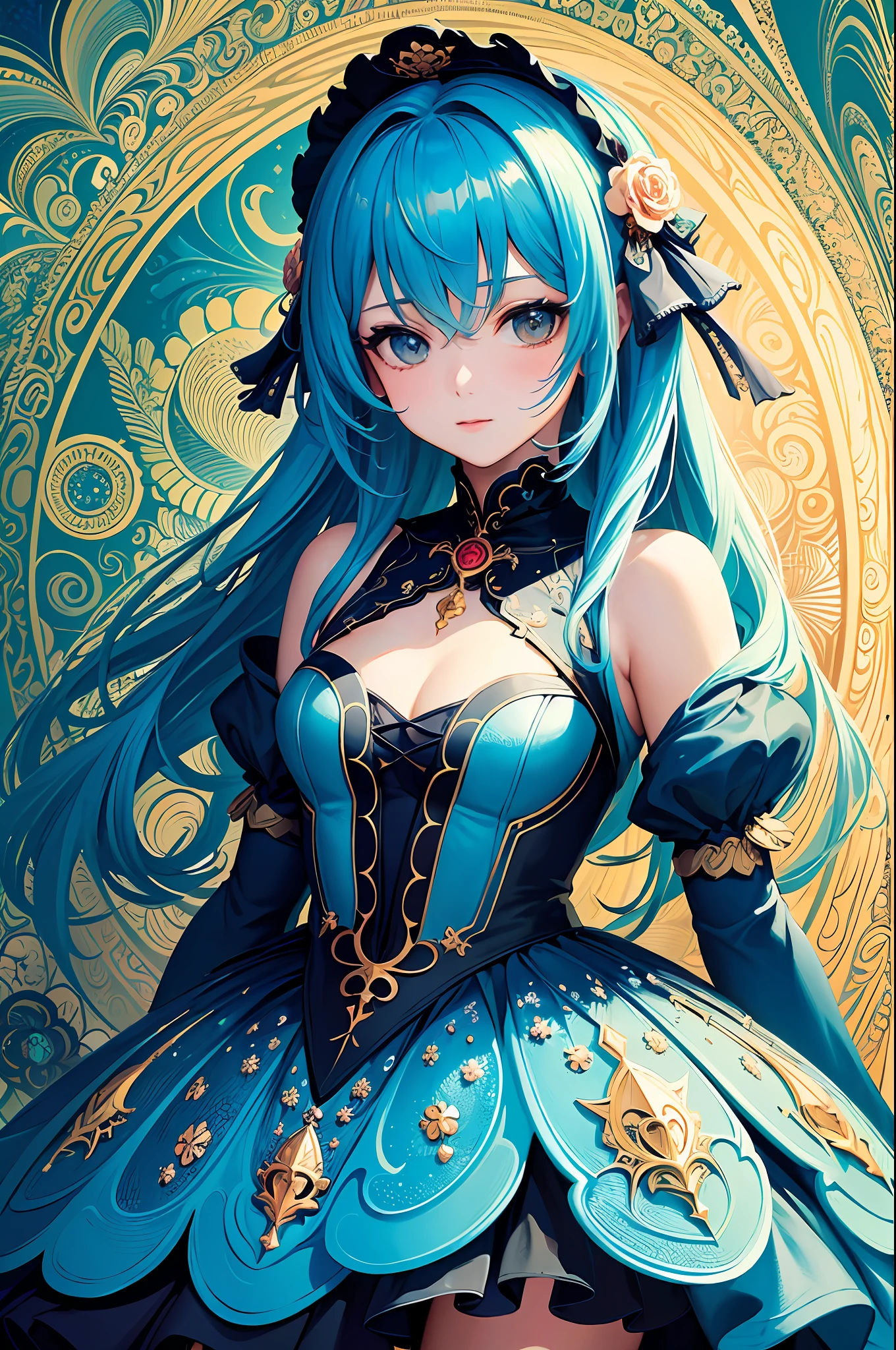 (masterpiece, top quality, best quality, official art, beautiful and aesthetic:1.2), (1girl:1.3), (fractal art:1.3),