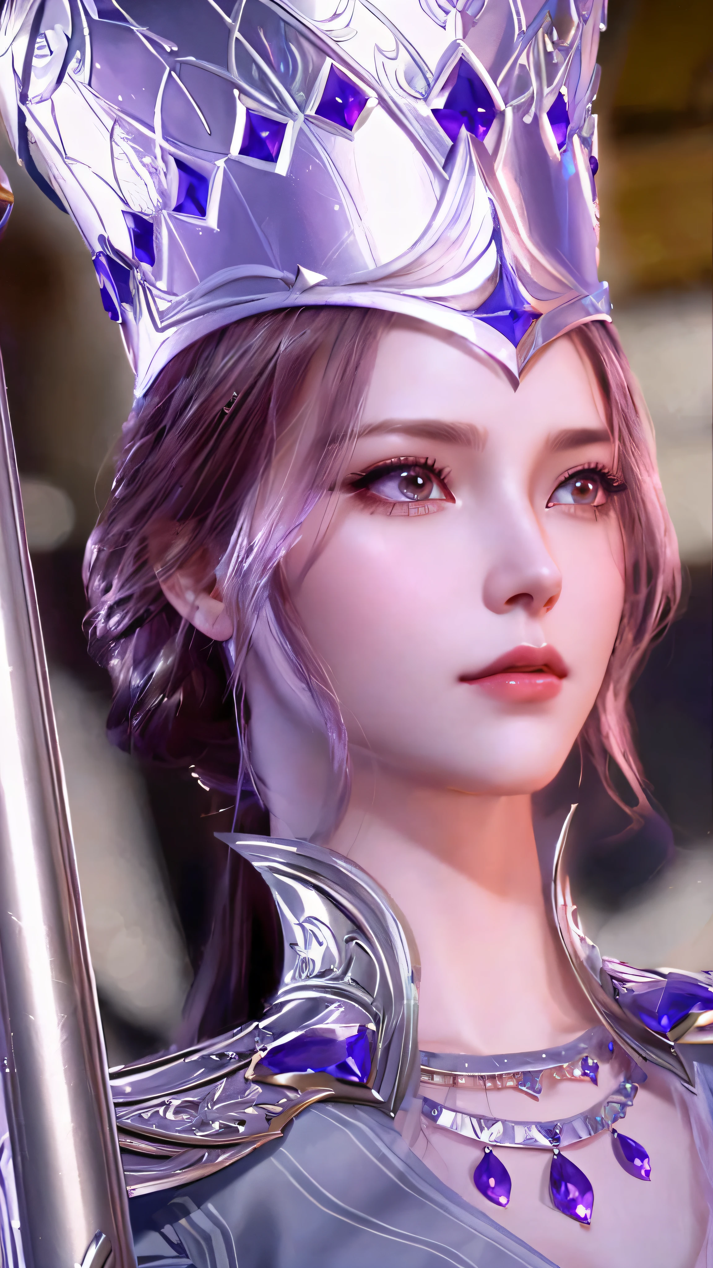 close-up of a woman wearing a crown, holding a sword, seductive princess knight, game CG, beautiful fantasy queen, Artgerm; 3D Unreal Engine, ((Beautiful Fantasy Queen)), Beautiful and Elegant Queen, Portrait Knight of the Zodiac Girl, Princess Knight, Aion Aion, Artgerm. High detail