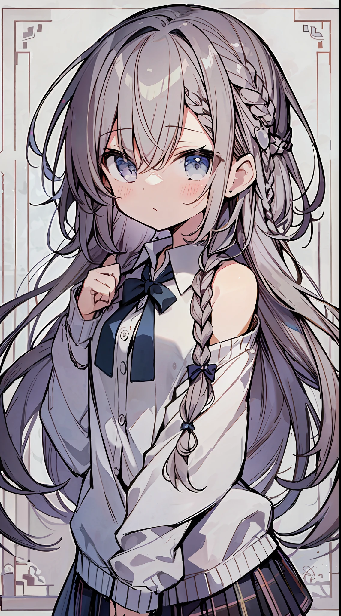 (incredibly absurdres absolutely resolution: 1.5), Best Quality, Masterpiece, Ultra High Definition, 8k, (Multiple Girls), (Pale Cardigan, Sneakers, Skirt) BREAK Shoujo Manga Style, (), Soft Line Art, Digital Enhancement, Shojo Manga Touch, Shoujo Manga Core, ( Hair length to the shoulders))), (((short braid))), entangle, beautiful and aesthetic: 1.5, High quality: 1.3