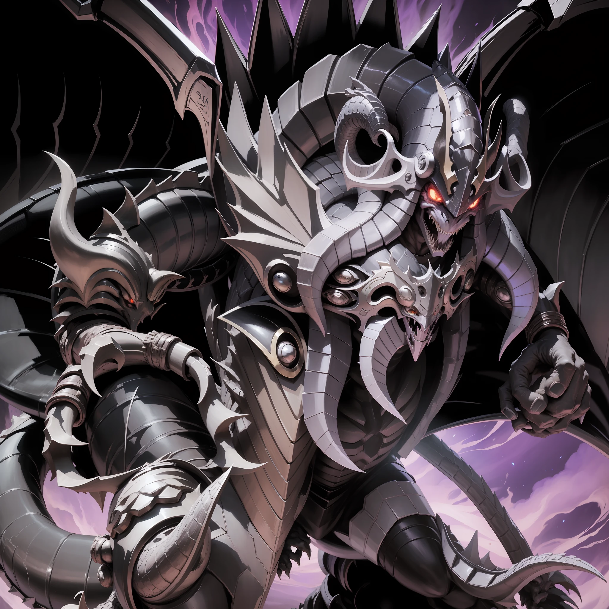 Dragon, with demon faces scattered across the body, oseo symbiotic body,Yu-Gi-Oh