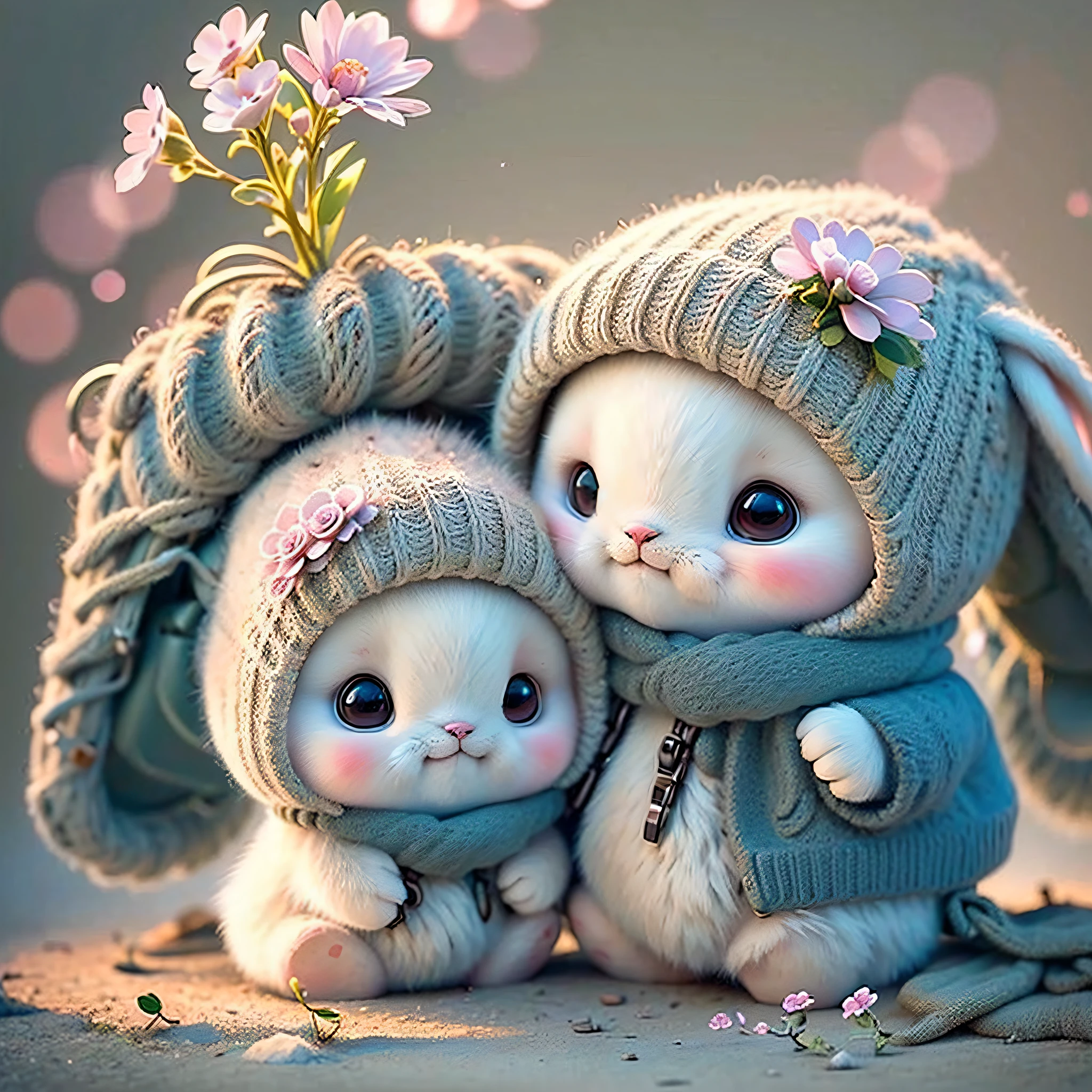 (cute, soft lighting) hold (camera: 1.2), (flowers: 1.1), (stump: 0.9), in fluffy and realistic scenes, use imagination to create a picture full of life and vitality.