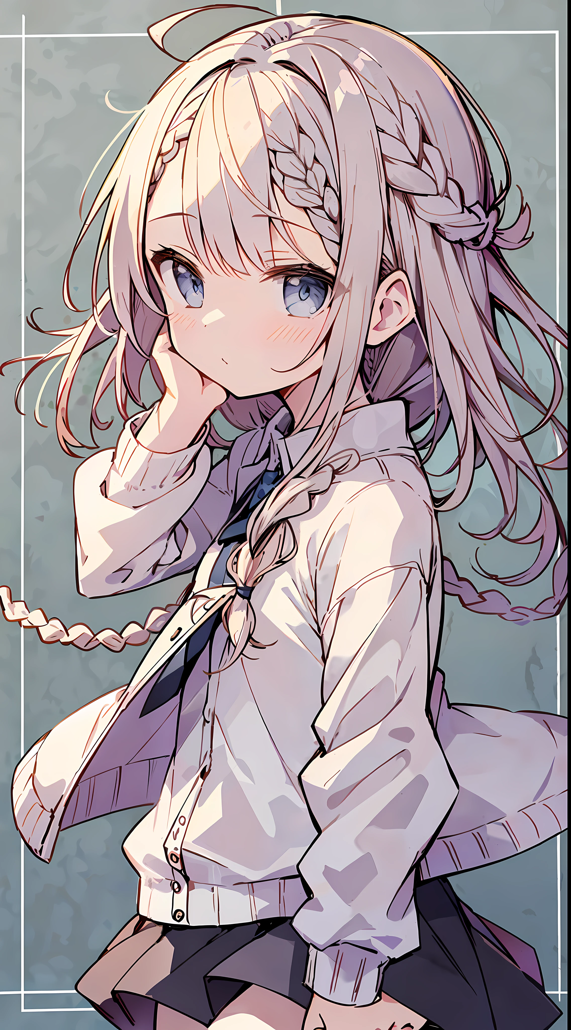 (incredibly absurdres absolutely resolution: 1.5), Best Quality, Masterpiece, Ultra High Definition, 8k, (Multiple Girls), (Pale Cardigan, Sneakers, Skirt) BREAK Shoujo Manga Style, (), Soft Line Art, Digital Enhancement, Shojo Manga Touch, Shoujo Manga Core, ( Hair length to the shoulders))), (((short braid))), entangle, beautiful and aesthetic: 1.5, High quality: 1.3