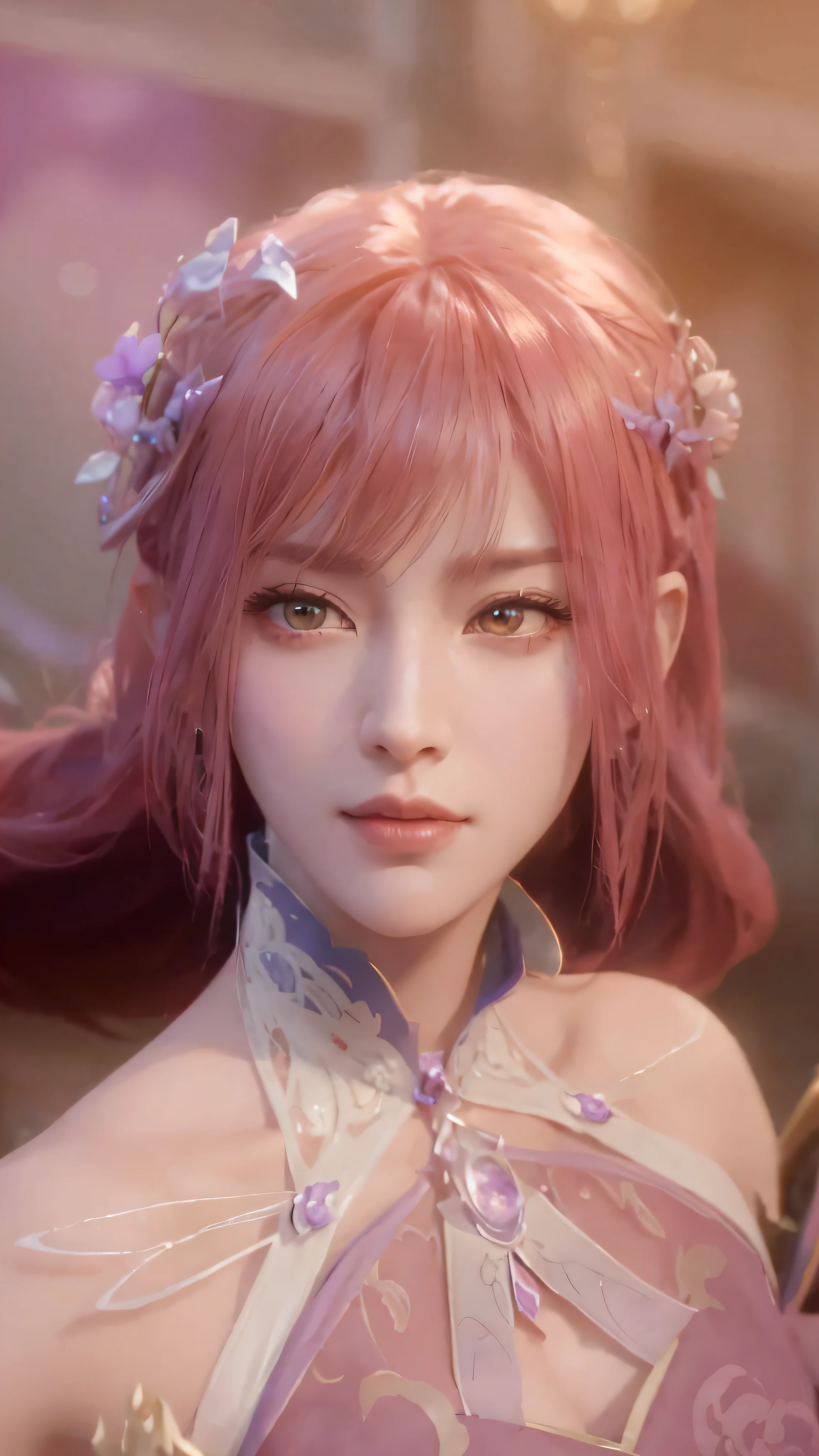 a close up of a woman in a purple dress with a sword, 8k artgerm bokeh, game cg, smooth anime cg art, 4 k detail fantasy, intricate ornate anime cgi style, yun ling, full body xianxia, cinematic goddess close shot, ((a beautiful fantasy empress)), from final fantasy xiii, portrait knights of zodiac girl