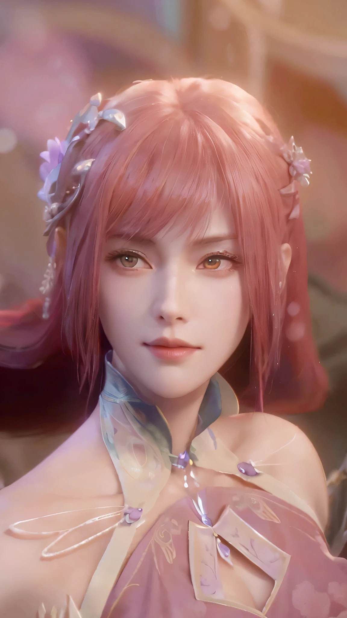 a close up of a woman in a purple dress with a sword, 8k artgerm bokeh, game cg, smooth anime cg art, 4 k detail fantasy, intricate ornate anime cgi style, yun ling, full body xianxia, cinematic goddess close shot, ((a beautiful fantasy empress)), from final fantasy xiii, portrait knights of zodiac girl