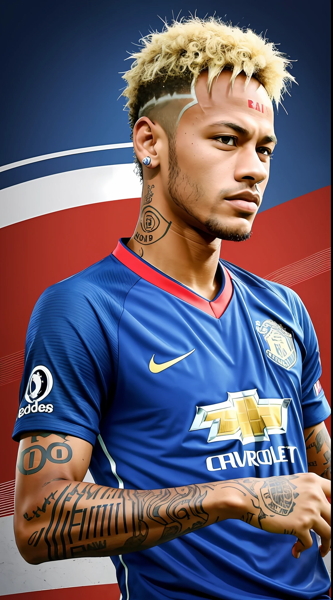 Neymar JR wearing Manchester United shirt