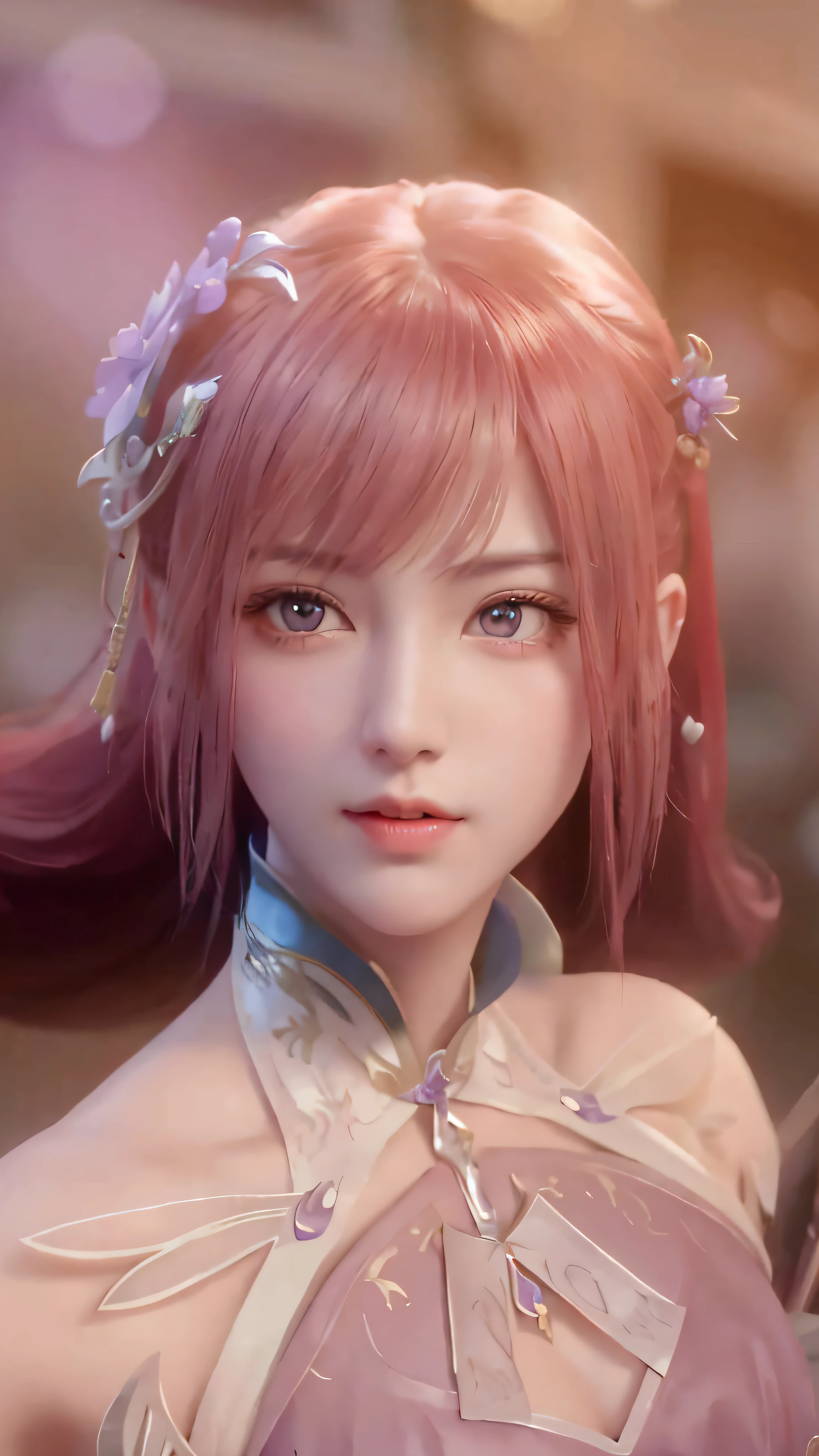 a close up of a woman in a purple dress with a sword, 8k artgerm bokeh, game cg, smooth anime cg art, 4 k detail fantasy, intricate ornate anime cgi style, yun ling, full body xianxia, cinematic goddess close shot, ((a beautiful fantasy empress)), from final fantasy xiii, portrait knights of zodiac girl