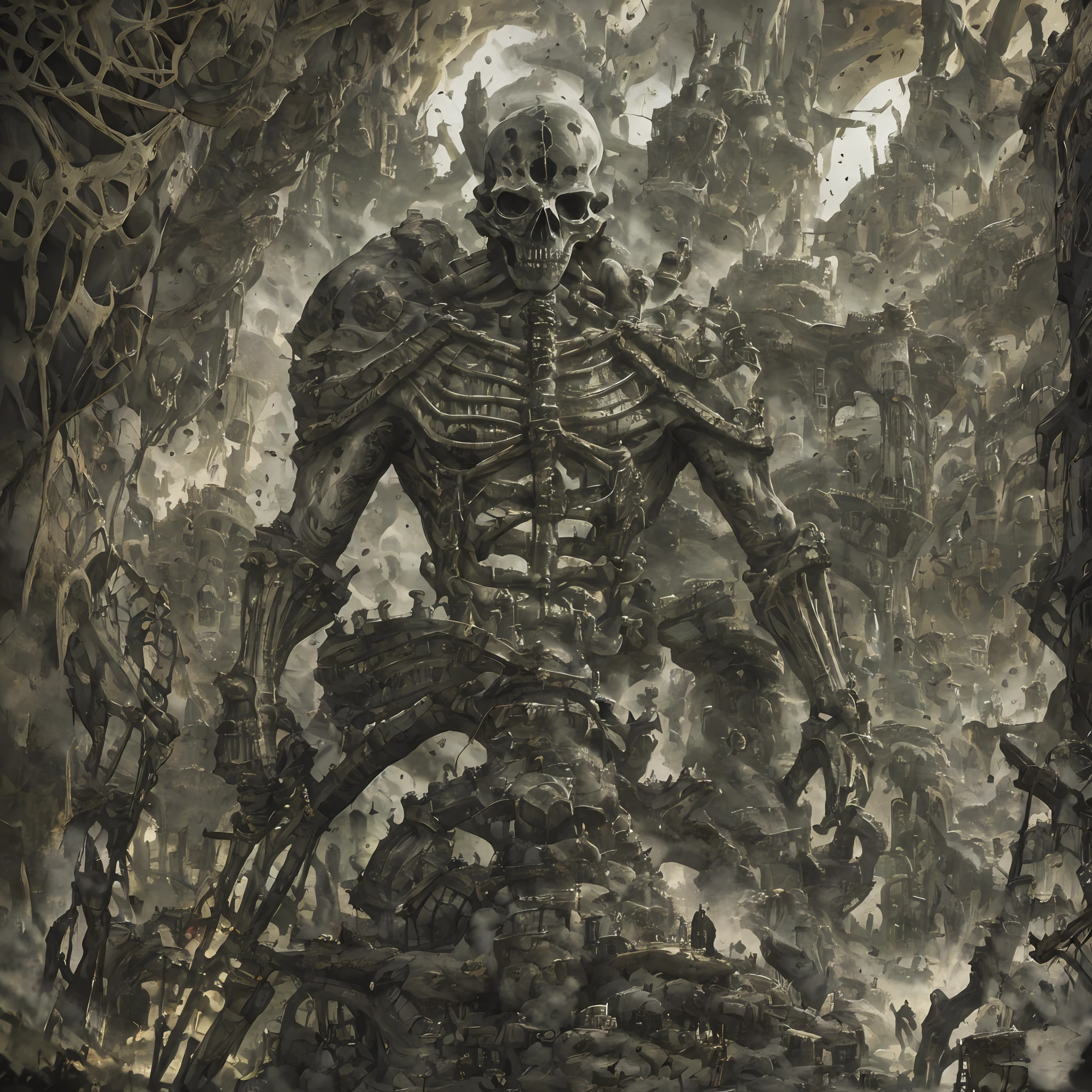 A skeleton roaming the catacombs, dragging with a tattered longsword in his hand. There is no sense of strength, and it is likely to collapse soon.　Fantasy, Horror, Terror --auto --s2