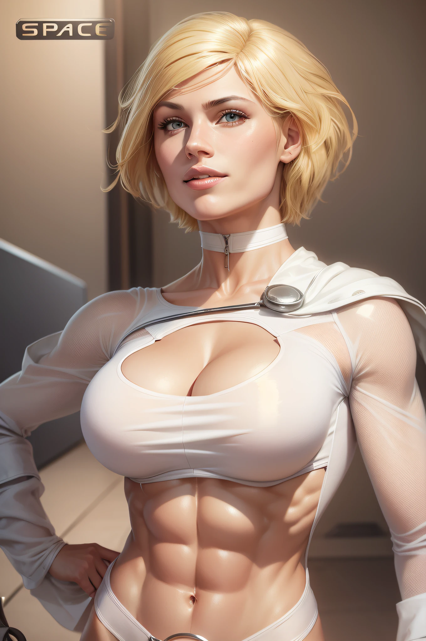 "blonde woman in bikini with abs" --auto --s2
