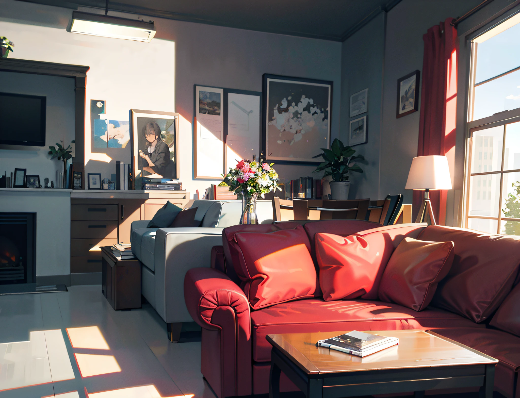 Living room,ray tracing,