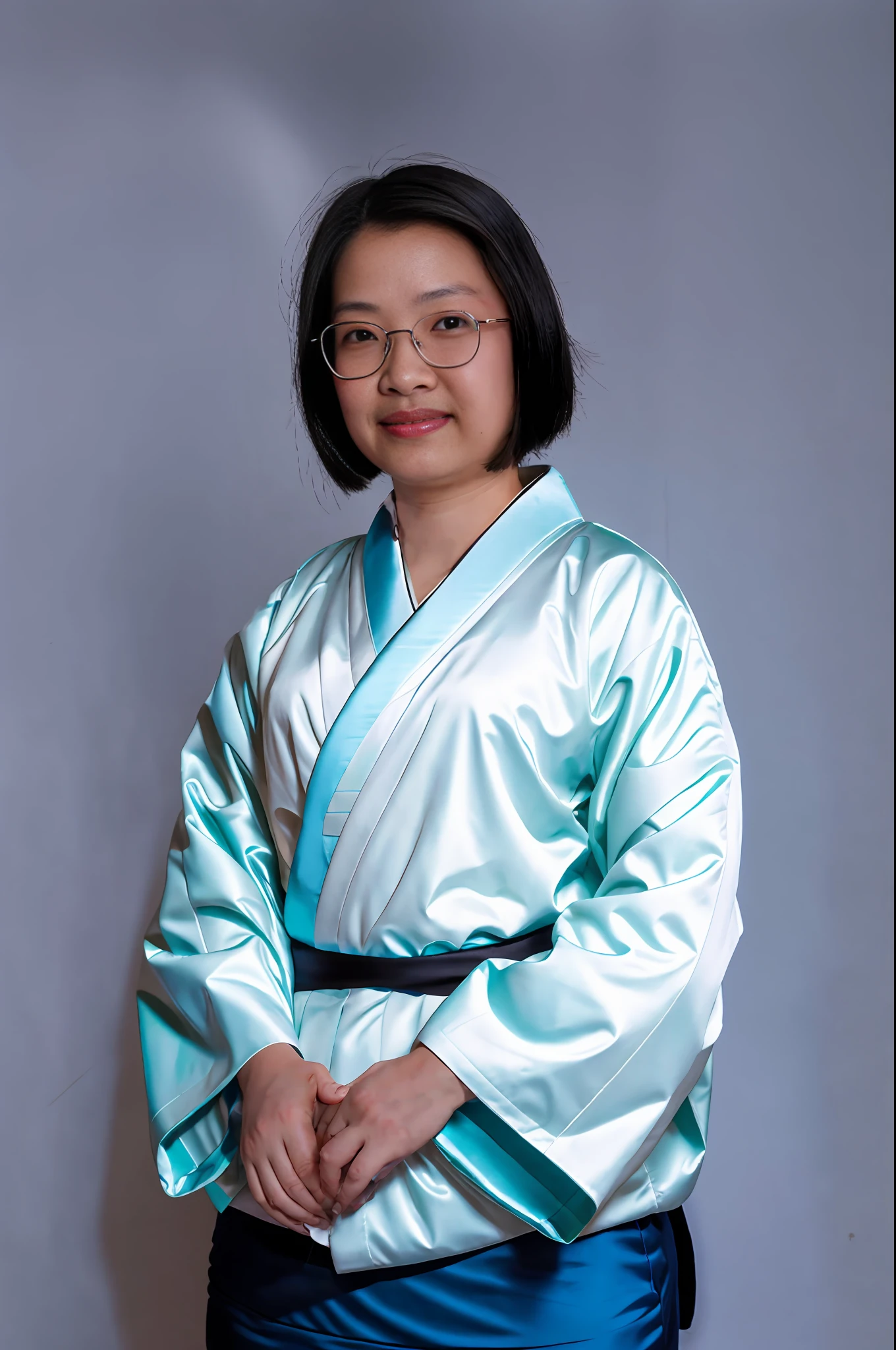 Wearing a Japanese women's kimono