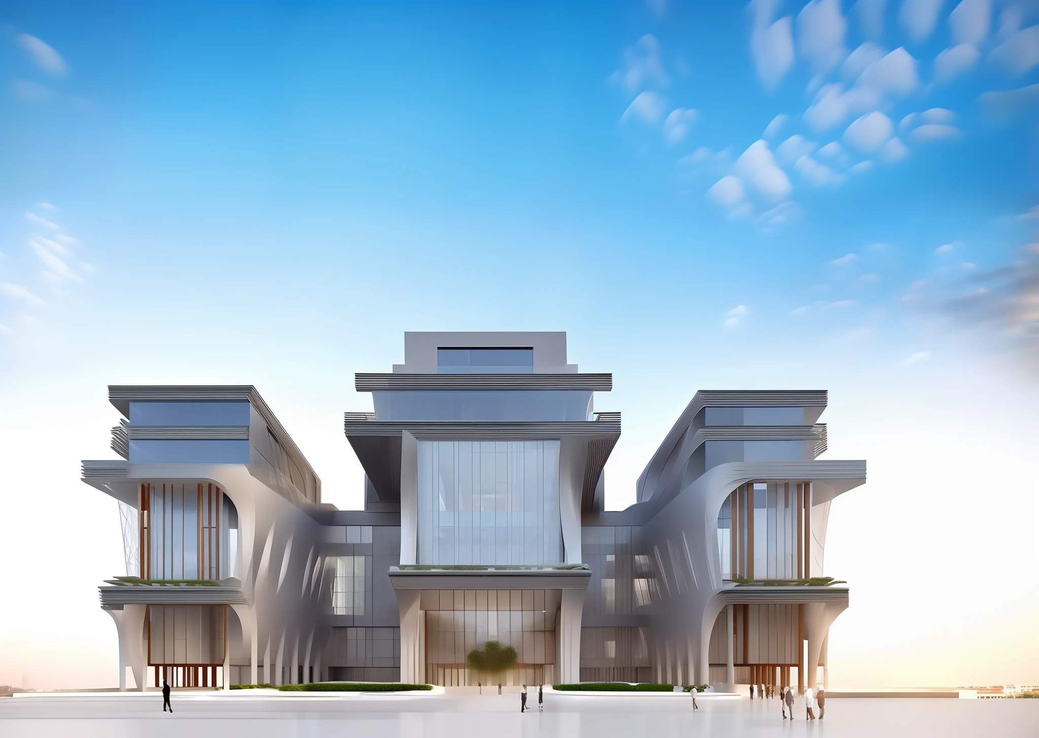 Design of the provincial committee headquarters Modern architectural style, vertical percentile façade