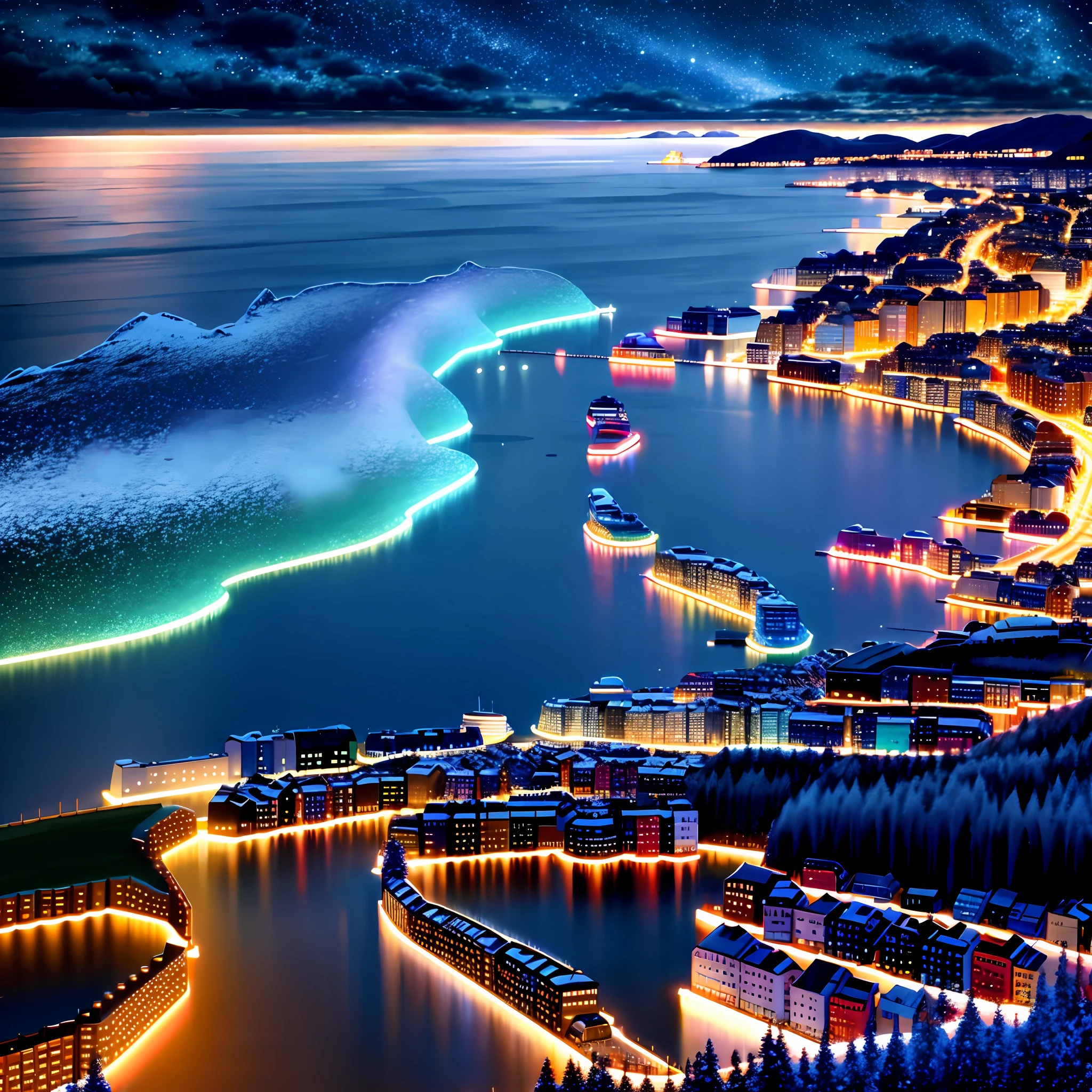 Night view of Norway,