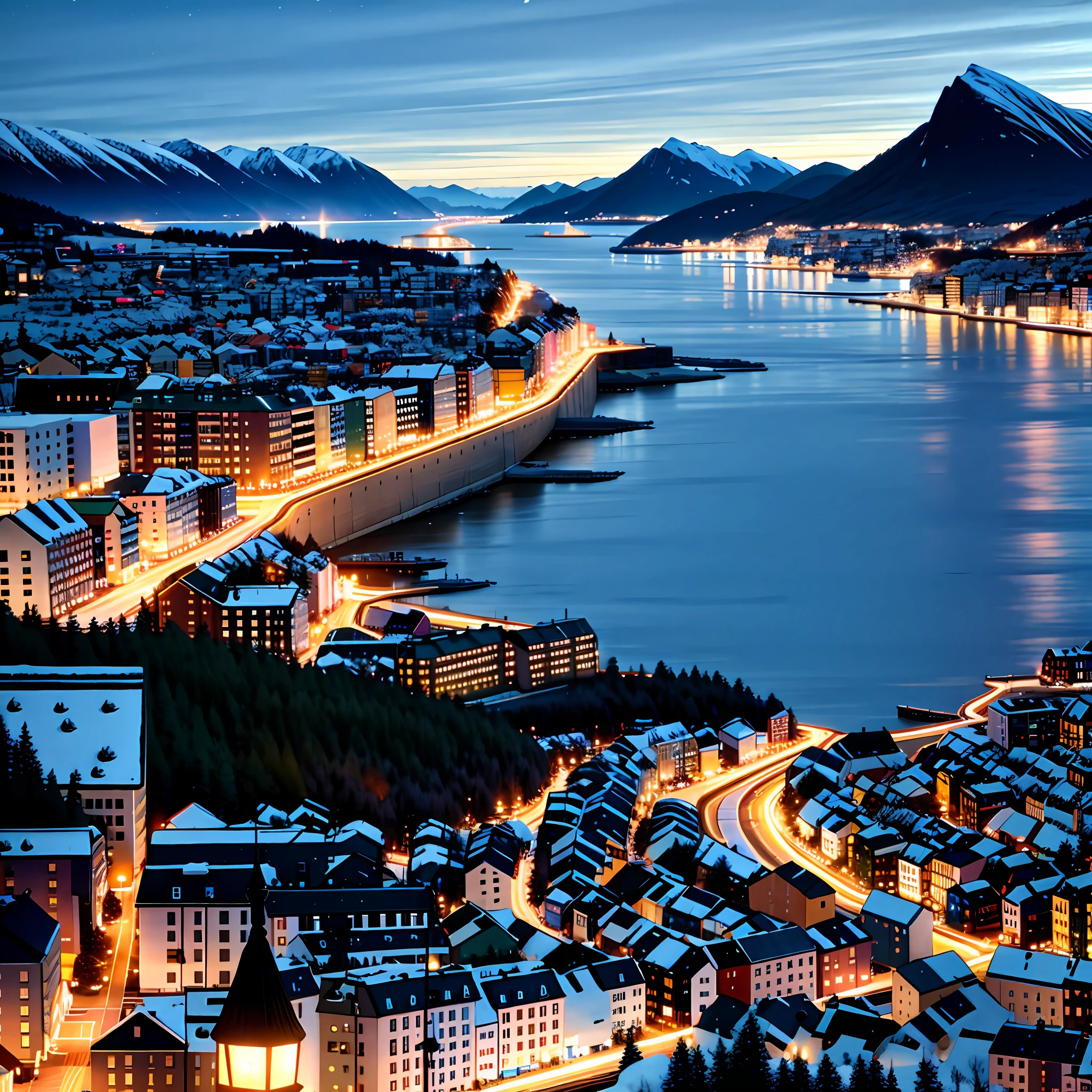 Night view of Norway,