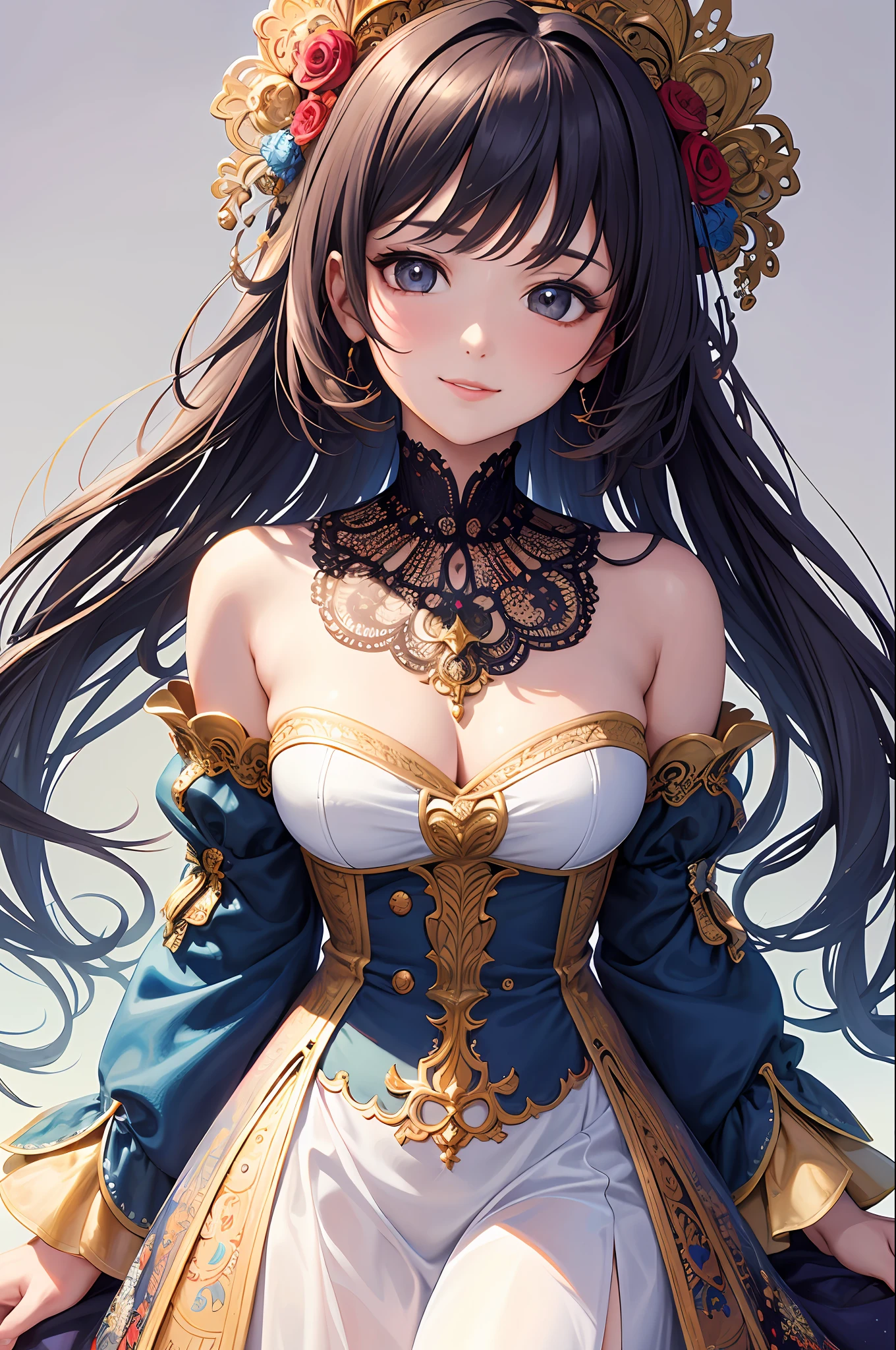 (Masterpiece, Best Quality, Best Quality, Official Art, Beautiful and Aesthetic: 1.2), (1 Girl), Very Detailed, (Fractal Art: 1.3), Colorful, Supreme Detail, Loving Smile, Gentle Gaze Looking at Viewer