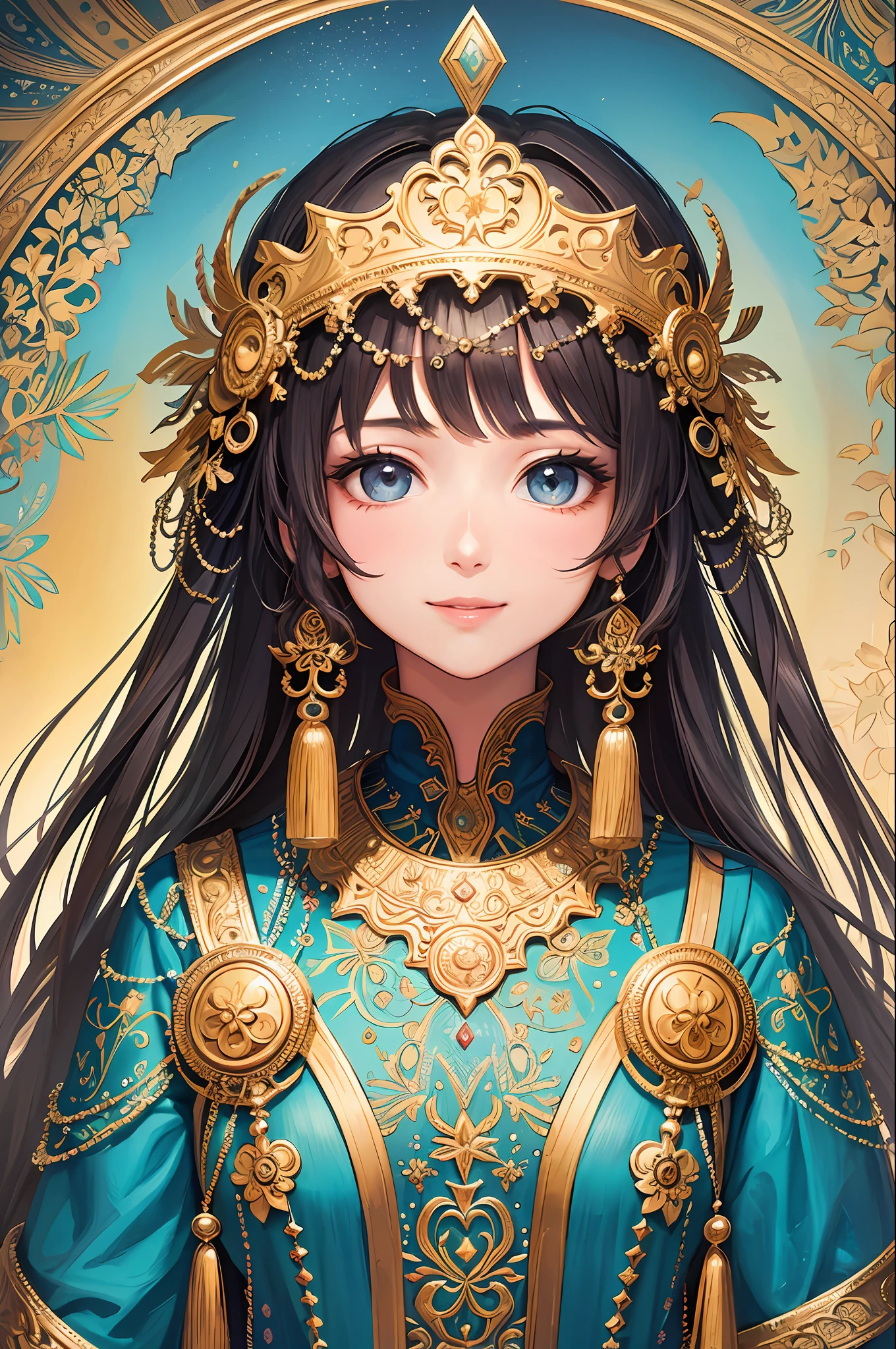 (Masterpiece, Best Quality, Best Quality, Official Art, Beautiful and Aesthetic: 1.2), (1 Girl), Very Detailed, (Fractal Art: 1.3), Colorful, Supreme Detail, Loving Smile, Gentle Gaze Looking at Viewer