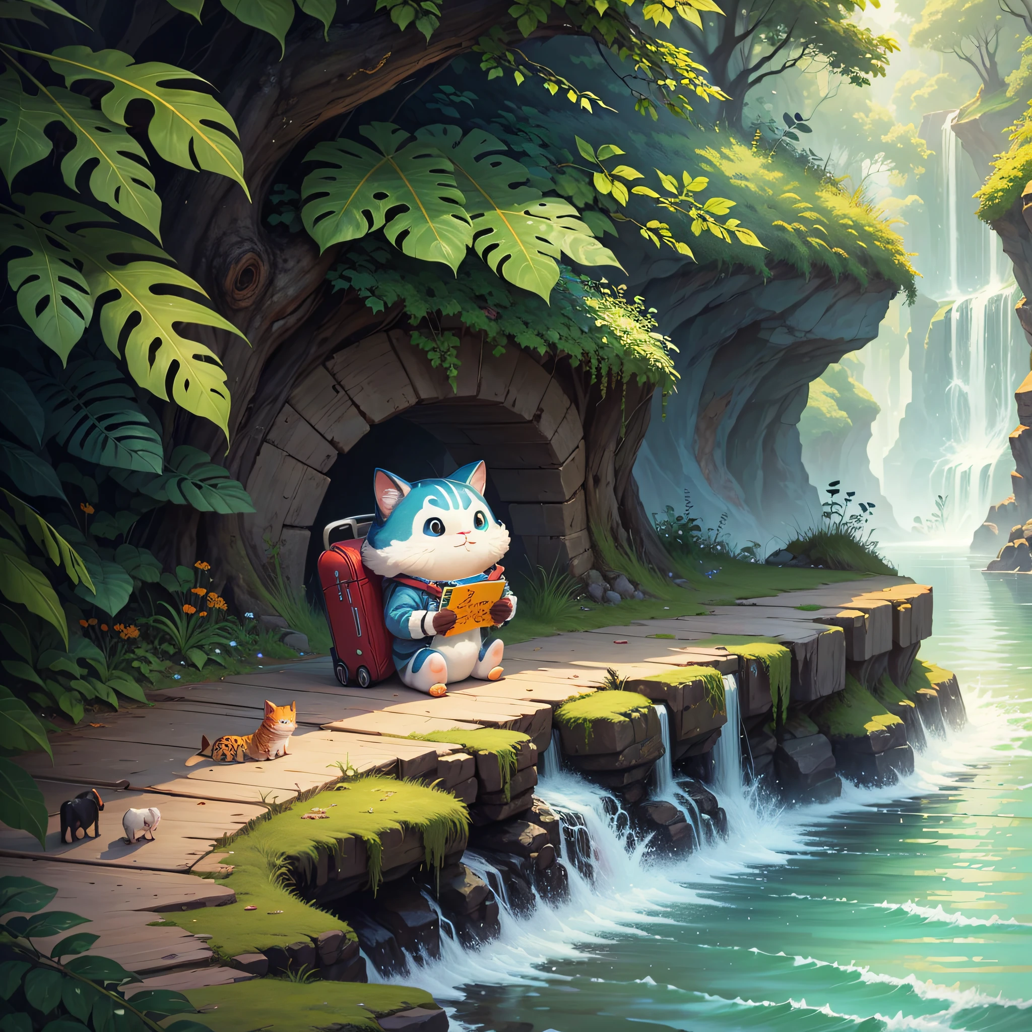 Draw an animal character who likes to travel --auto --s2