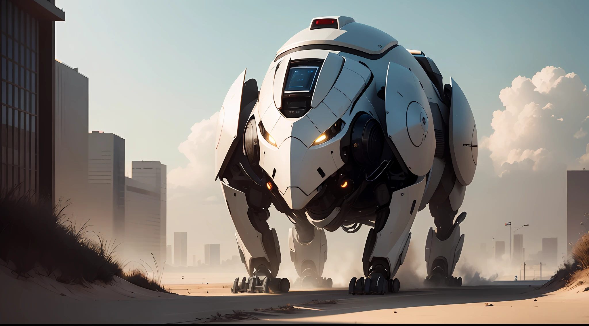 Horizontal, banner image, with a tagline promoting AI