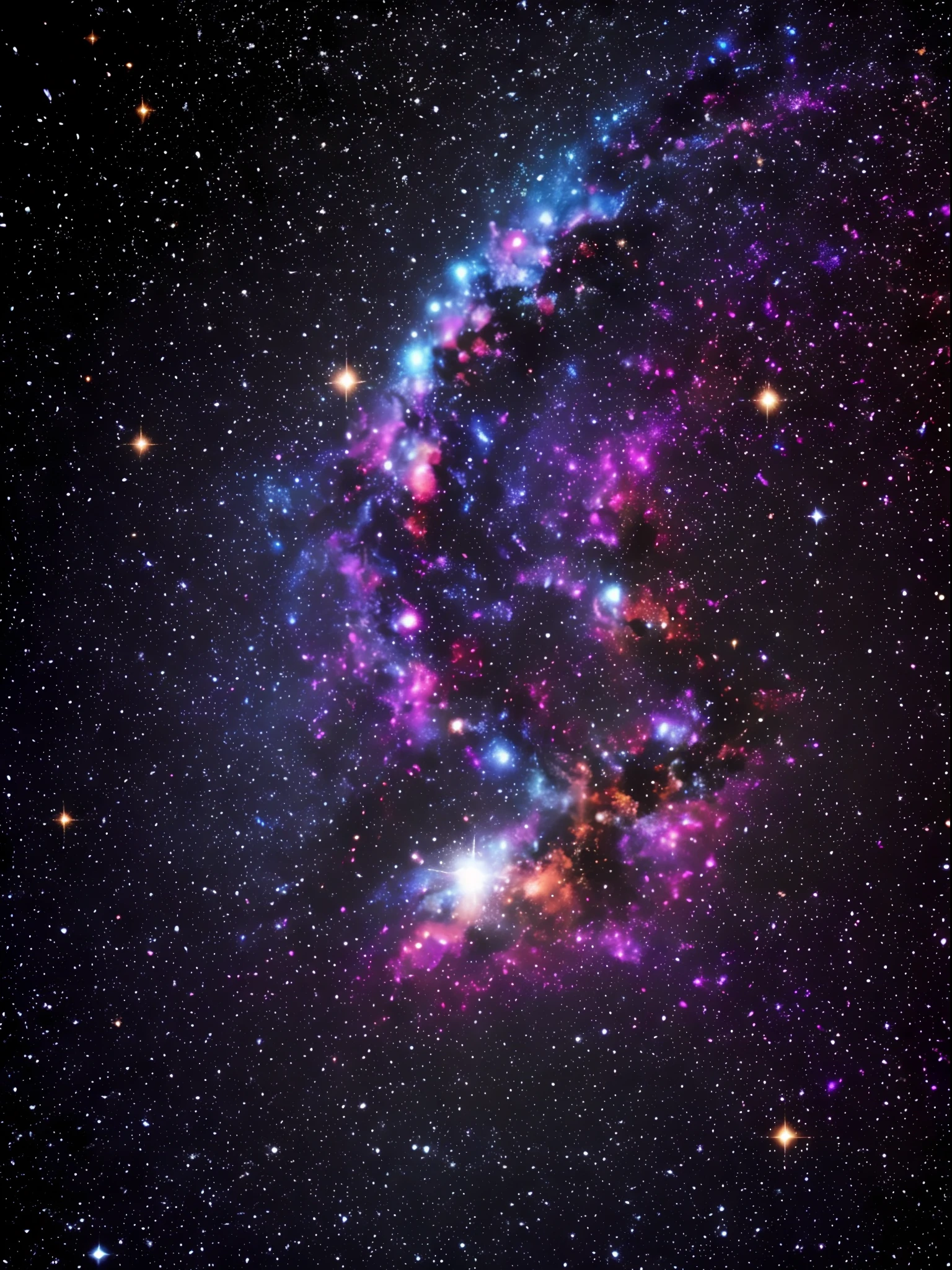 Black background, universe, multicolored galaxy, highest quality, 16K