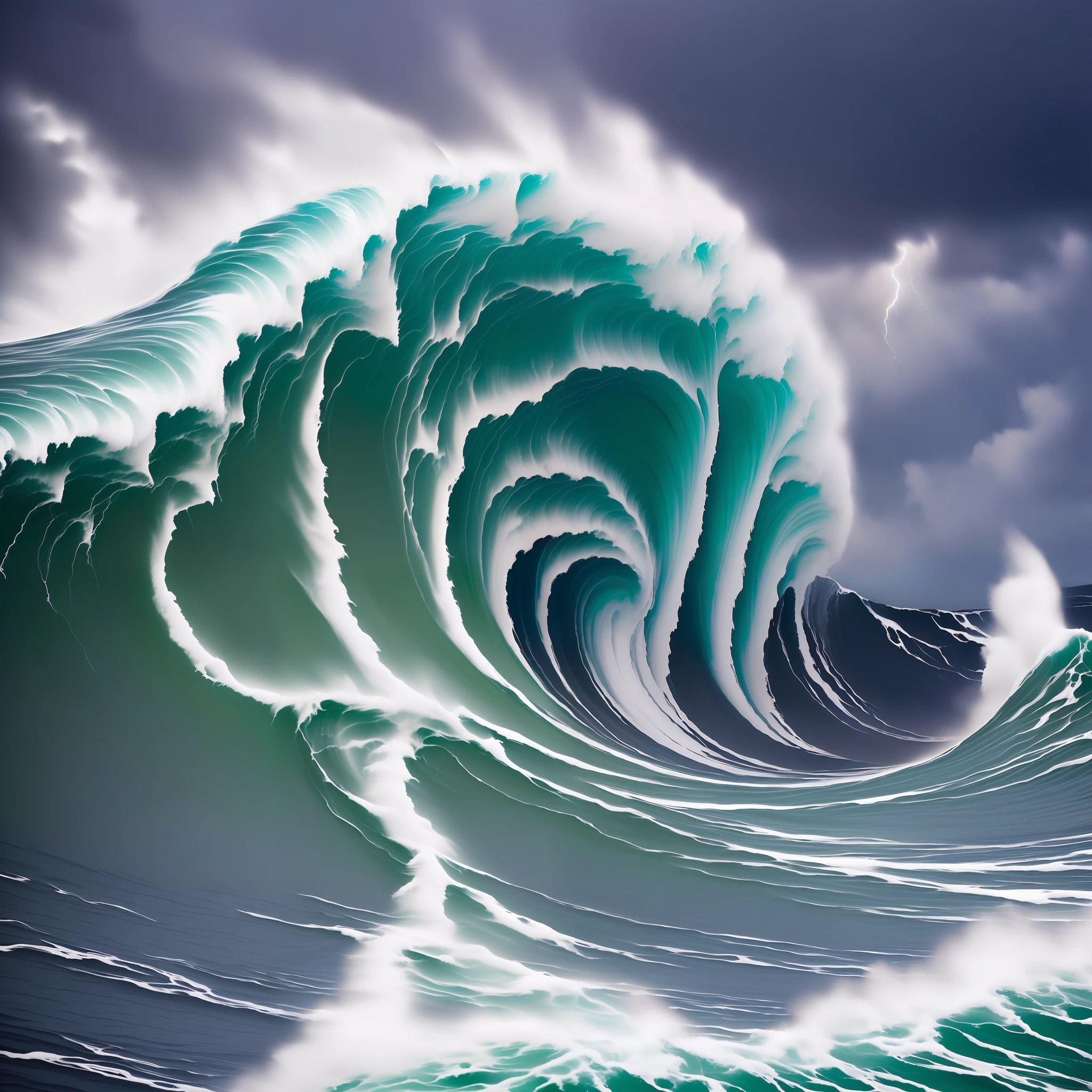 (3D: 0.5, Realistic: 0.5, Realistic: 0.5, Harsh Environment, Lightning, Heavy Rain), Crushed by Dark Pressure, Huge Waves, Tsunami, Melaleuca Waves, Suffocation, Helplessness, Realism, Realism, 8k, UHD, (Absurd, Super Resolution, Masterpiece, Best Quality, Fine Detail, Absurdity: 1.2)