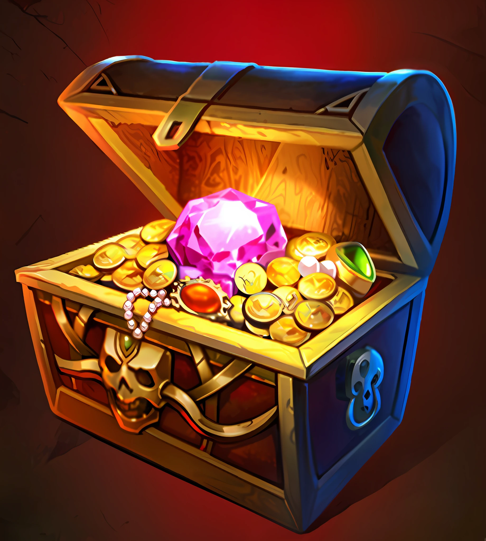 there is a chest with a pink diamond inside of it, treasure artifact, treasure chest, treasure chests, item art, treasure, treasure hoard, treasure background, epic legends game icon, game icon asset, gold and treasure, treasure room, loot box, 3 d icon for mobile game, treasures, hiding large treasure chest, chest, detailed game art --auto --s2