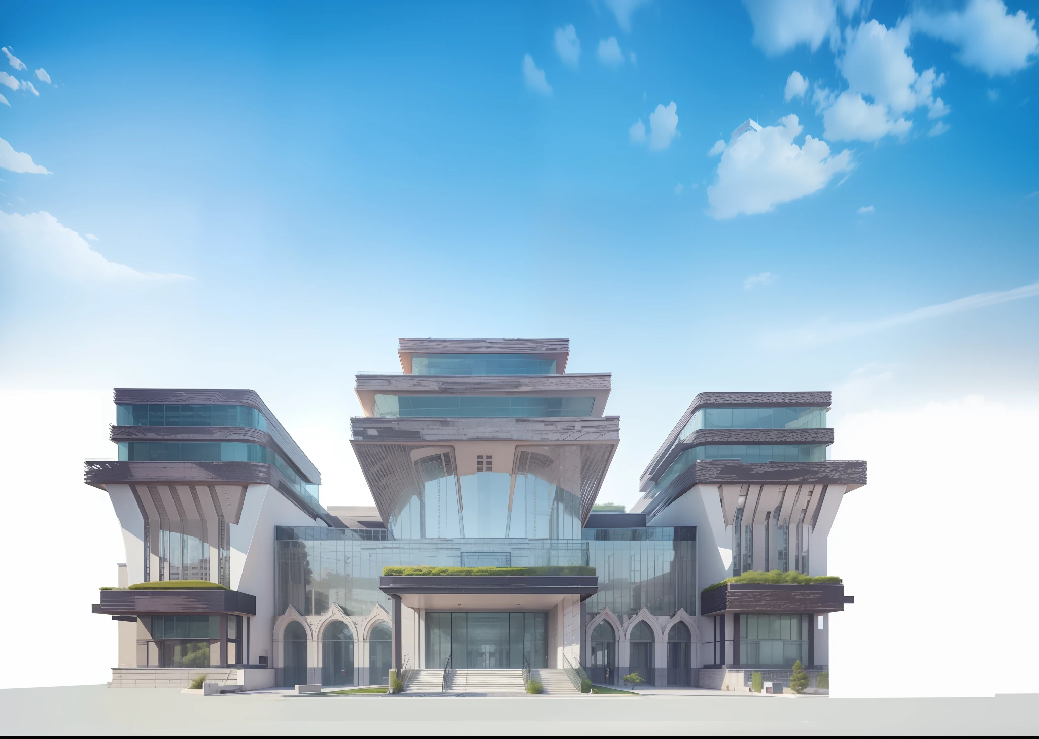 Design of the provincial committee headquarters, modern architectural style;
