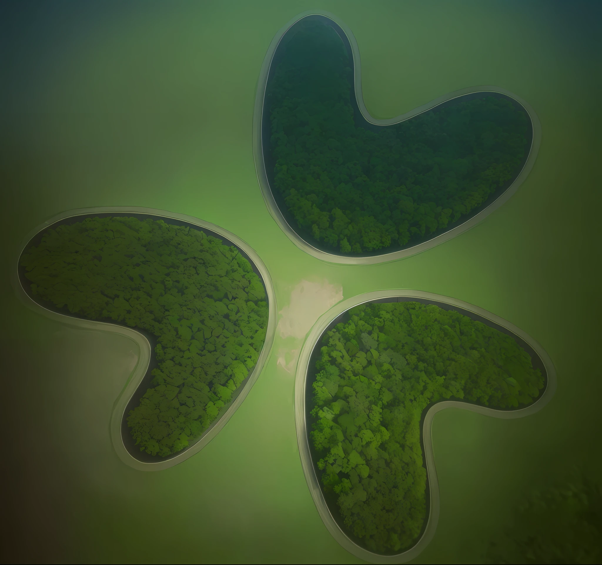 (masterpiece),(best quality),(ultra-detailed), forest, dense vegetation, aerial view, from above, (shallow depth of field: 1.5), Unreal Engine rendering