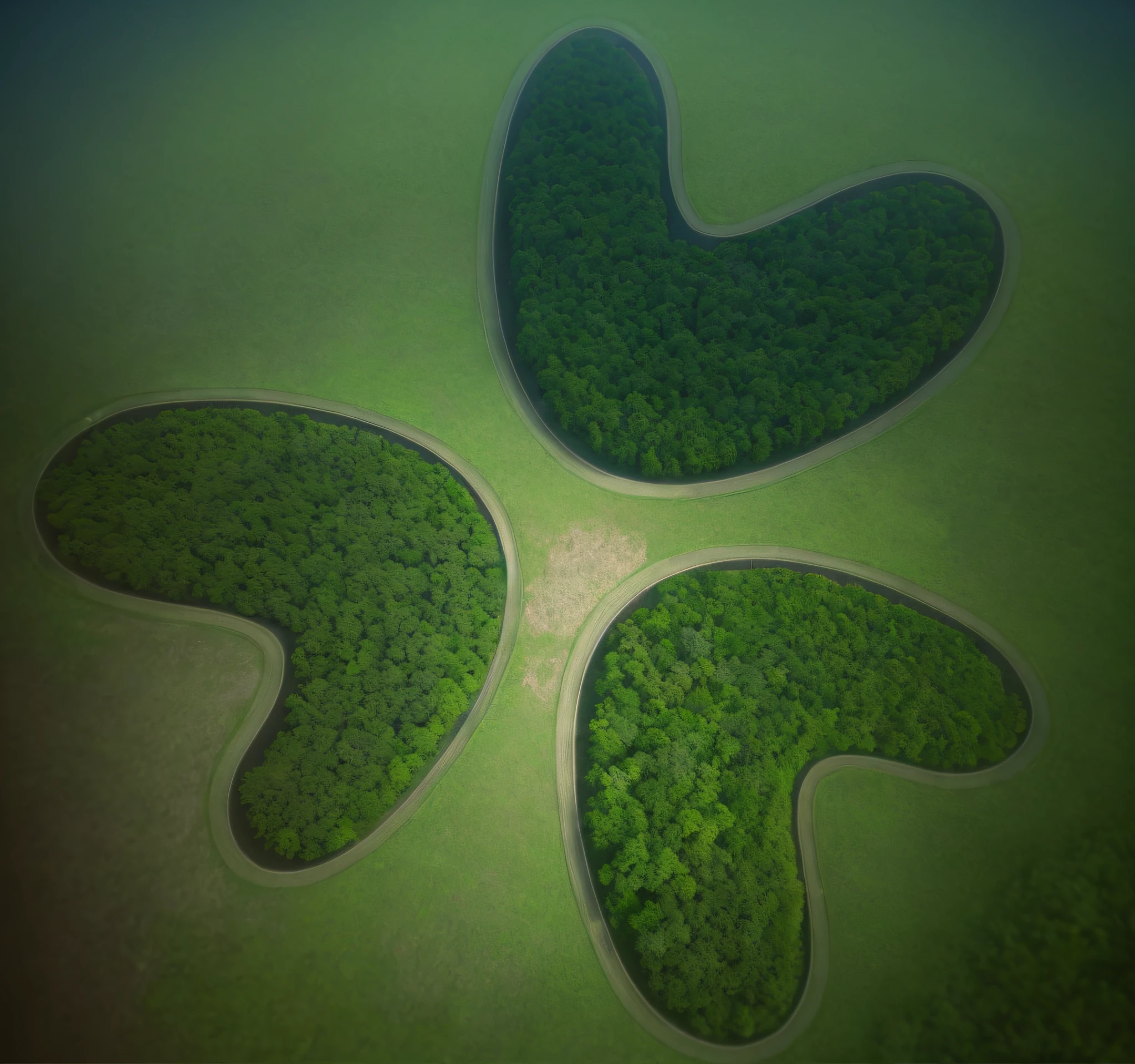 (masterpiece),(best quality),(ultra-detailed), forest, dense vegetation, aerial view, from above, (shallow depth of field: 1.5), Unreal Engine rendering