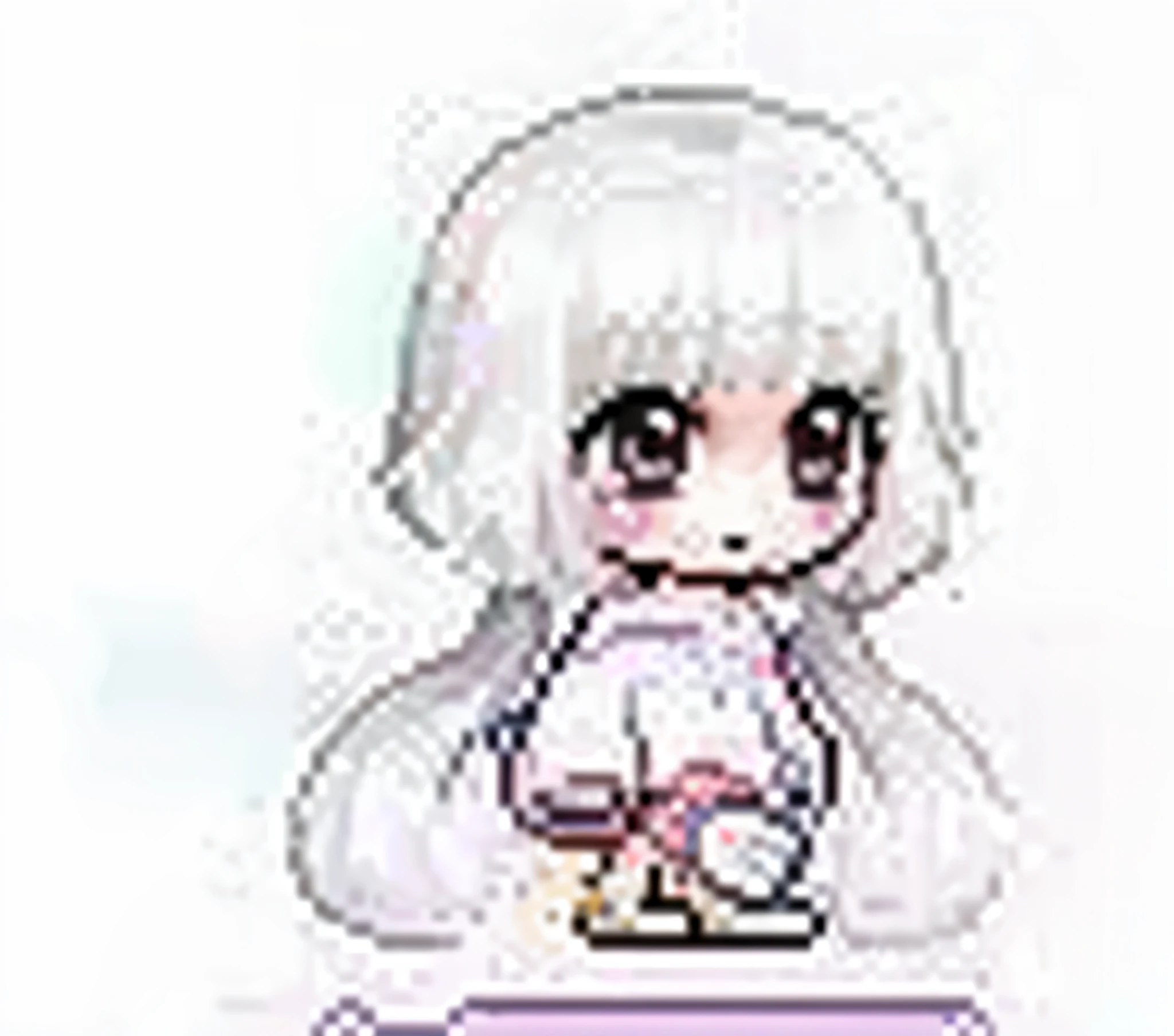 a drawing of a girl with white hair and a white dress, chibi, anime chibi, chibi anime, white haired deity, chibi anime girl, chibi girl, kawaii chibi, visual novel sprite, shikamimi, nyaruko-san, original chibi bunny girl, white cat girl, white hime cut hairstyle, white ( cat ) girl, small loli girl