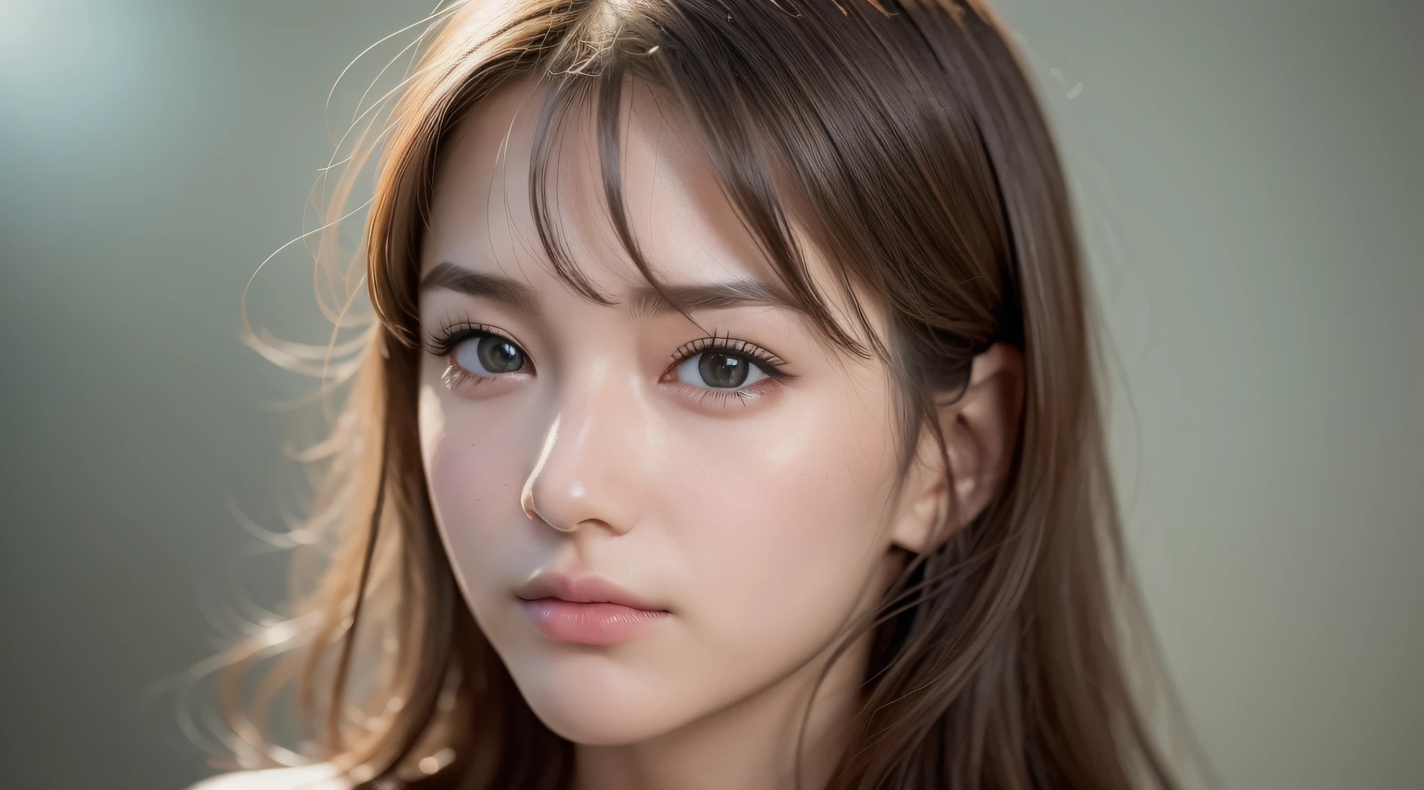 Dressed, (Photoreal: 1.4), (Hyperrealistic: 1.4), (Realistic: 1.3), (Smooth Lighting: 1.05), (Improved Cinematic Lighting: 0.9), 32K, 1 Girl, 20 Year Old Girl, Realistic Lighting, Backlit, Face Lights, Ray Tracking, (Bright Light: 1.2), (Quality Improvement: 1.4), ( Top quality realistic textured skin: 1.4), Fine Detailed Eyes, Detailed Face, Fine Quality Eyes, (Tired, Sleepy and Satisfied: 0.0), T-Shirt, (Enhance Body Line Vibe: 1.1), (Enhance Skin Texture Beauty: 1.1), One Woman, Solo, Monography, Bust Up