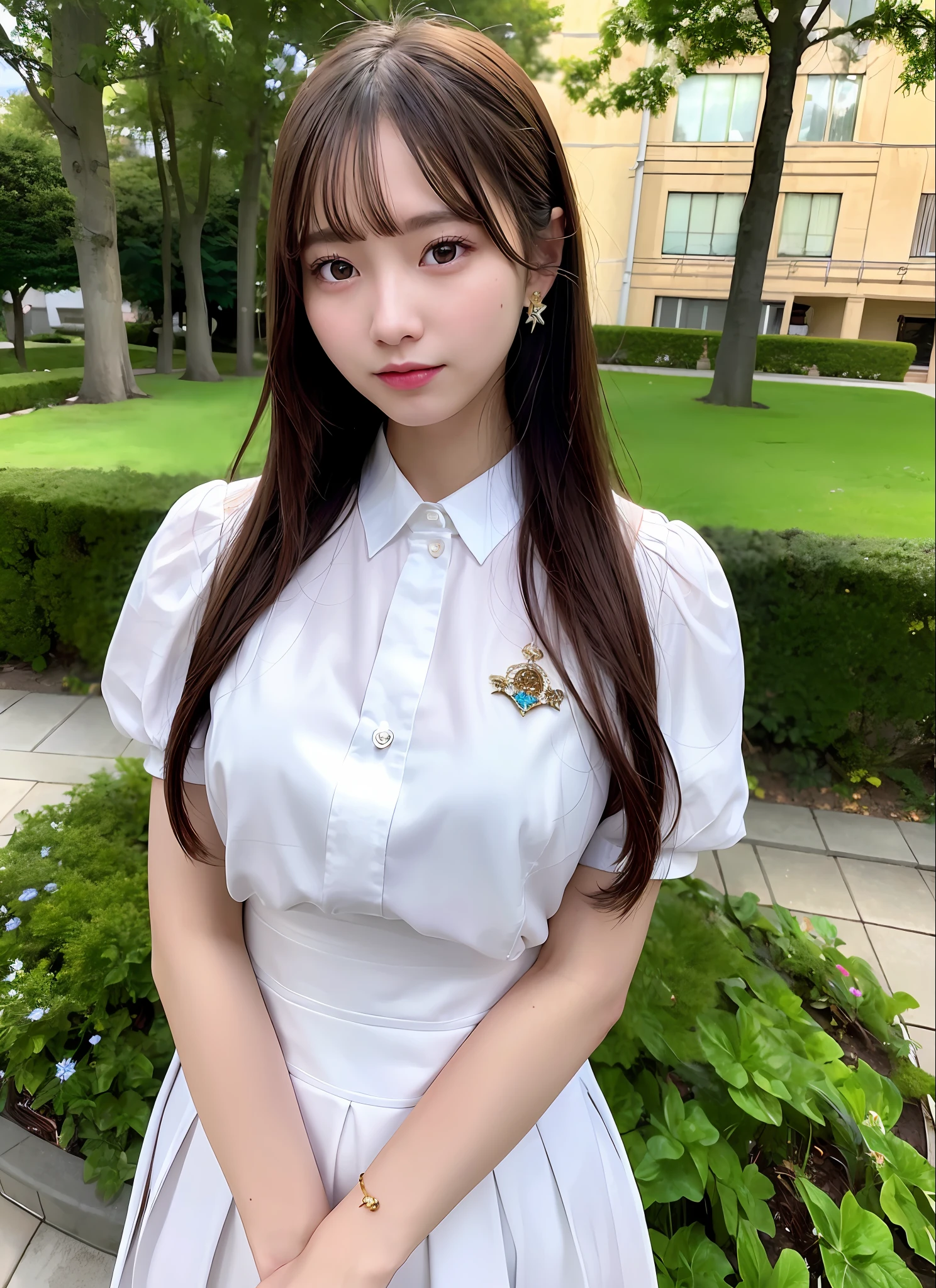 Top quality, ultra high resolution, (photorealistic: 1.4), 1 girl, jewelry, long hair, uniform, shiny skin