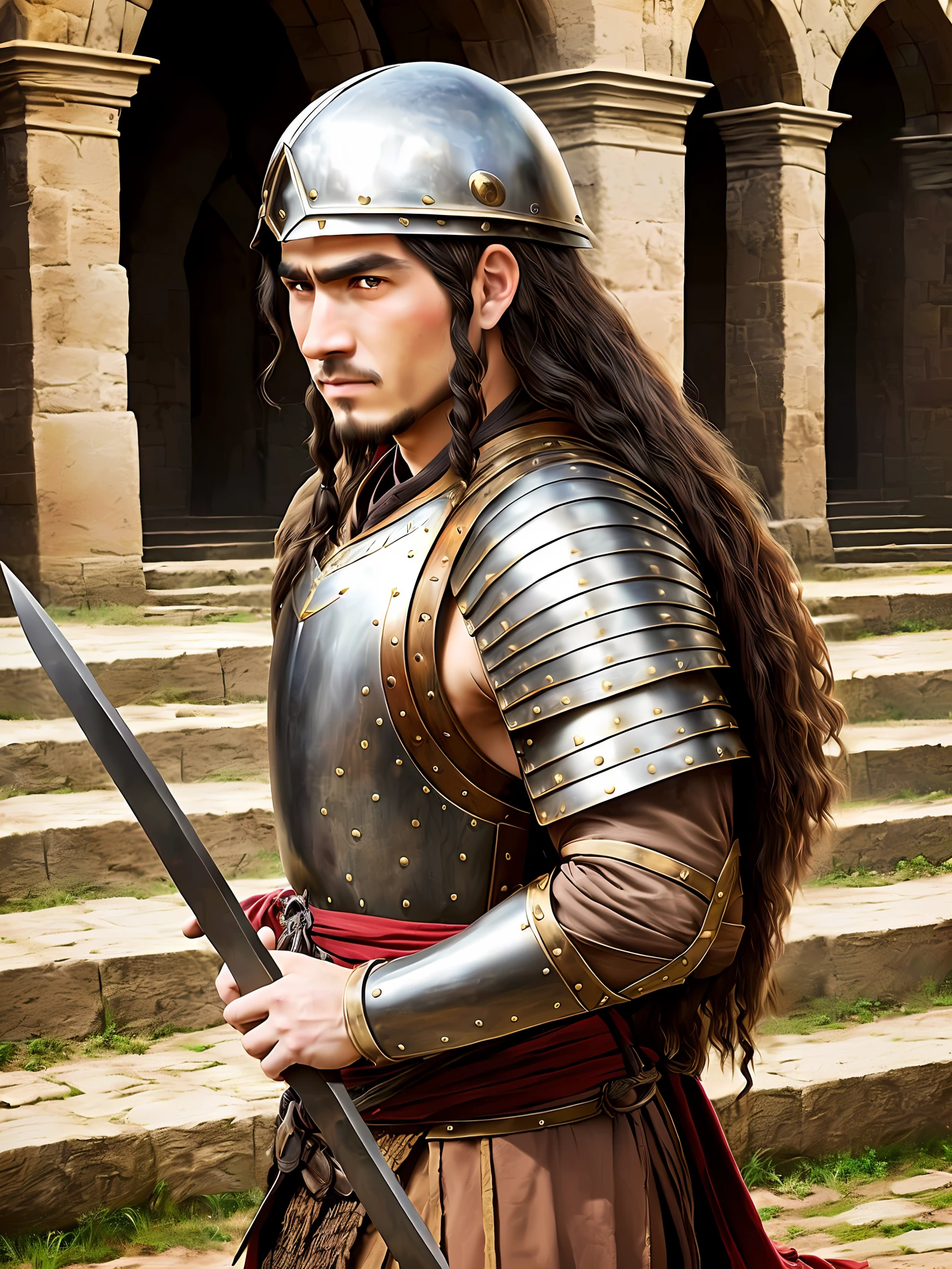 Kurdish warrior, middle ages, realistic photo --auto --s2
