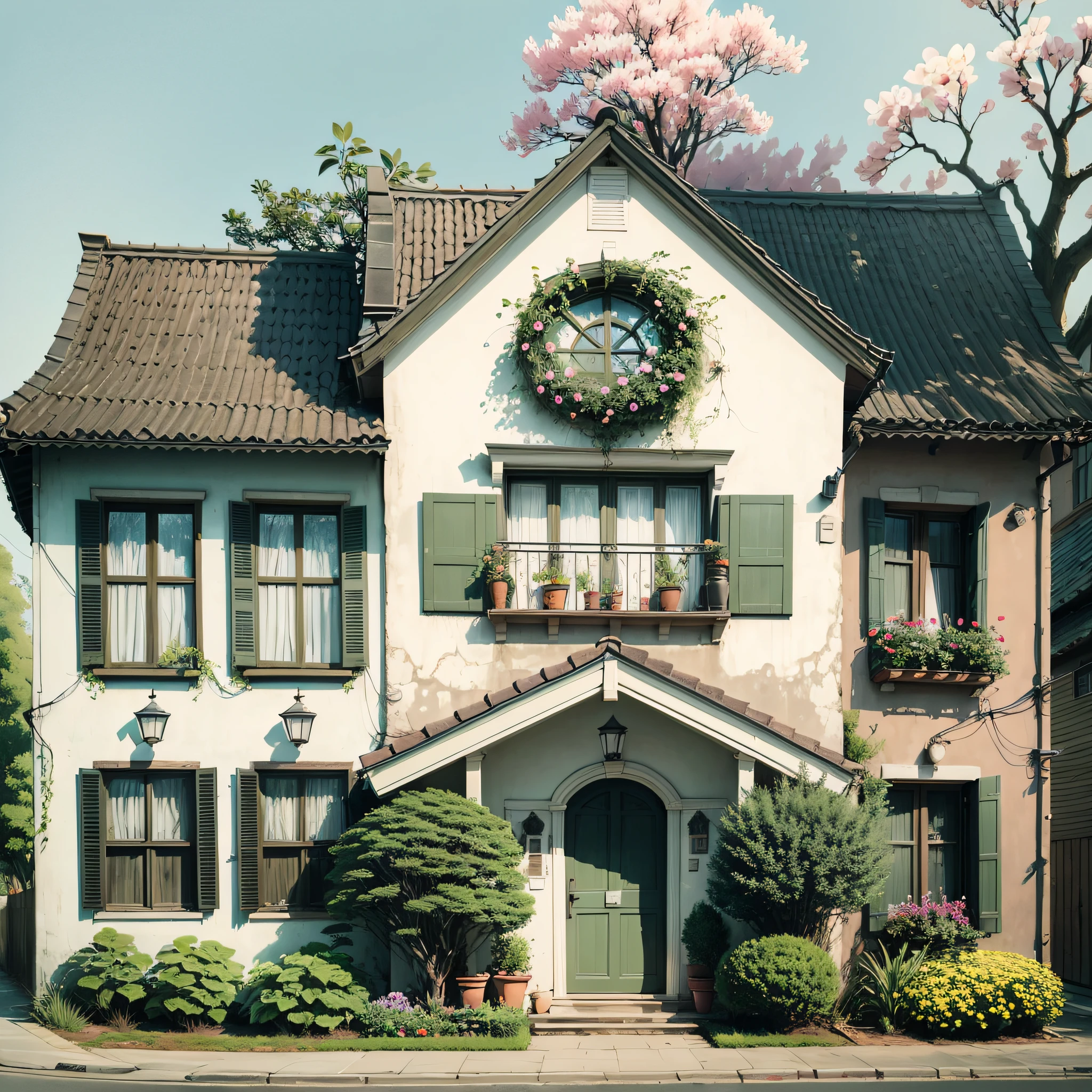 draw me the above house with trees and flowers and look real --auto --s2