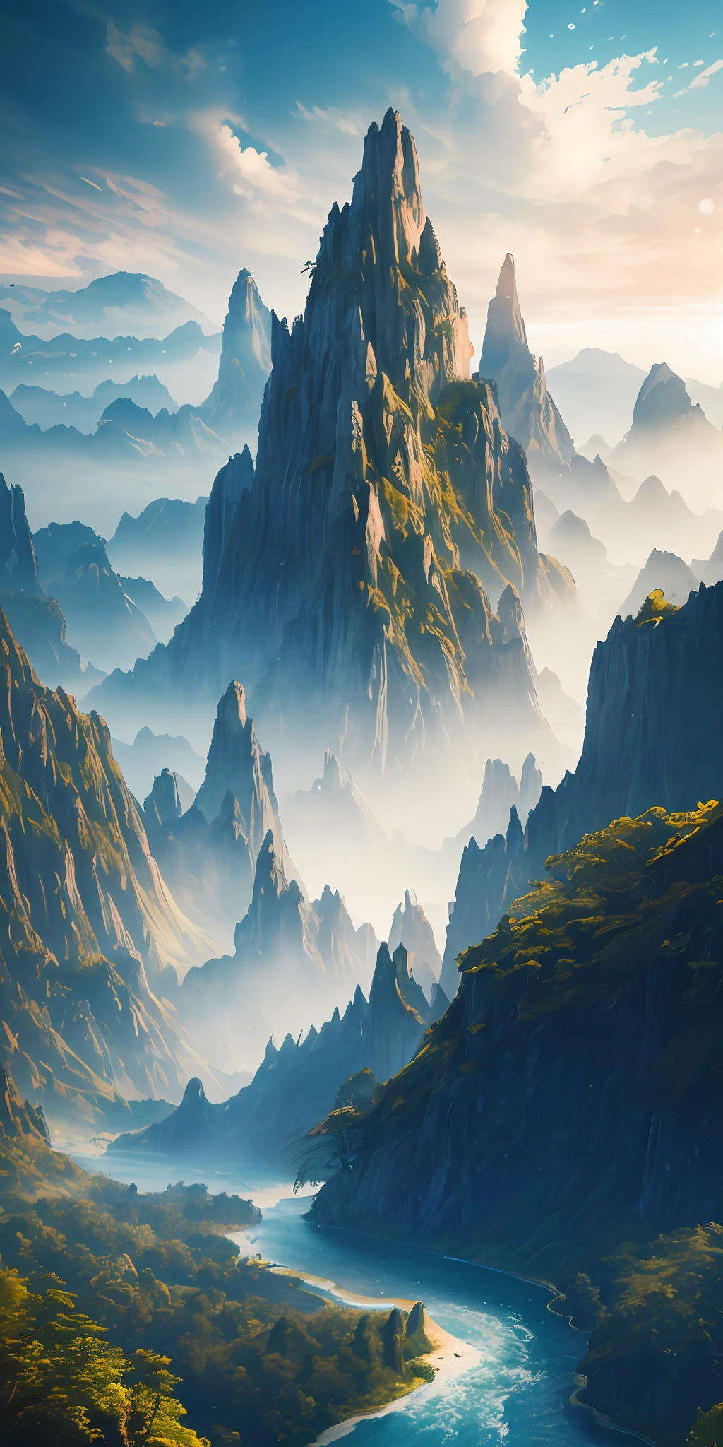 A highly realistic architectural digest ignant beautiful ultra zoom out massive lush Zhangjiajie National Park ultra high zoom out photograph, massive massive high vaulted many arches oculus bridges with people the interior made with striated umbrella Chinese sculptural hand fans sculptural fans with clusters of traditional ancient hand paper sculptural fans of a massive calatrava zaha hadid form in the shape of a clusters of traditional hand paper Chinese sculptural fans excess striated with heatherwick lights dragon twisting bodies branching morphed form scattered to form architecture made completely out of crystalline twisting branching forms clusters of traditional Chinese hand paper sculptural fans excess striated with heatherwick lights clusters of traditional Chinese hand paper sculptural fans dragon twisting bodies that are fused with ethereal heatherwick lights, with people and trees, gaudi, cinematic lighting, a sense of awe, ethereal atmosphere, --ar 2:3 --upbeta --q 2 --v 5