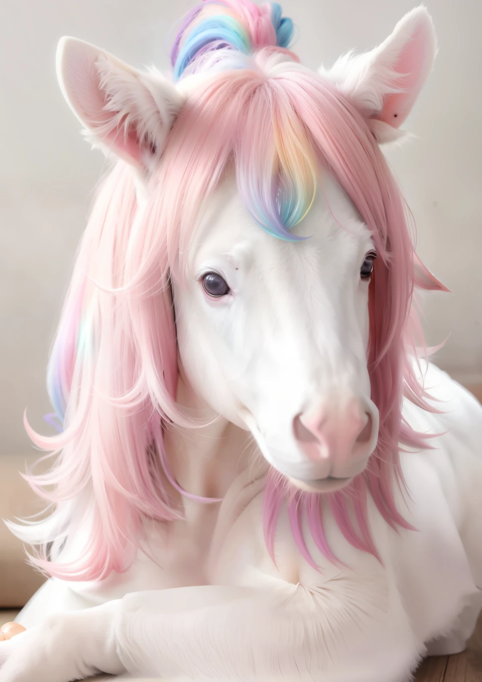 Unicorn, pastel, pale color, hazy