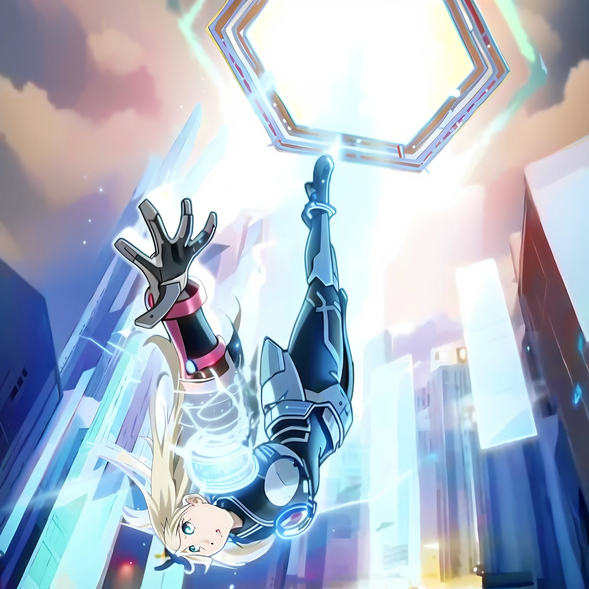 anime character in a futuristic city with a futuristic light beam, an epic anime of a energy man, today's featured anime still, screenshot from a 2012s anime, screenshot from the anime film, this character has cryokinesis, sci-fi anime, modern sci-fi anime, annie leonhart in a neon city, screenshot from guro anime