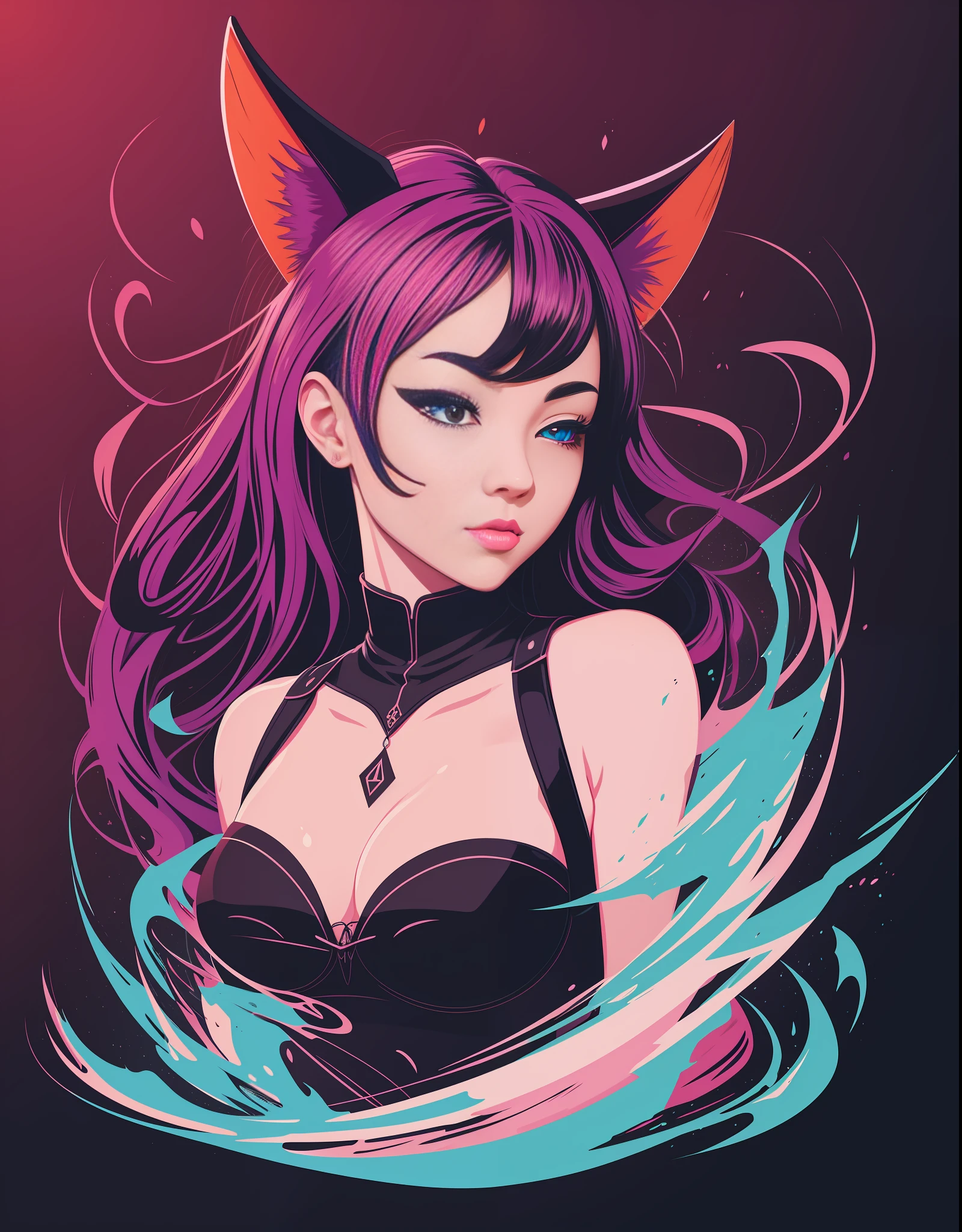 [Women, bra, low cut panties, big] heraldic silhouette, logo masking style illustration, Francis Bacon, Goya, Rei Kamoi, black background, fantasy art, mysterious, realistic, majestic, rich vivid colors, high contrast, seamless water brand, art station, Deviant art, dribbling, red bubble, tea public, Sharp focus, simple, hyper detail, detailed drawing, vectorization, outline, isometric style, 8k.