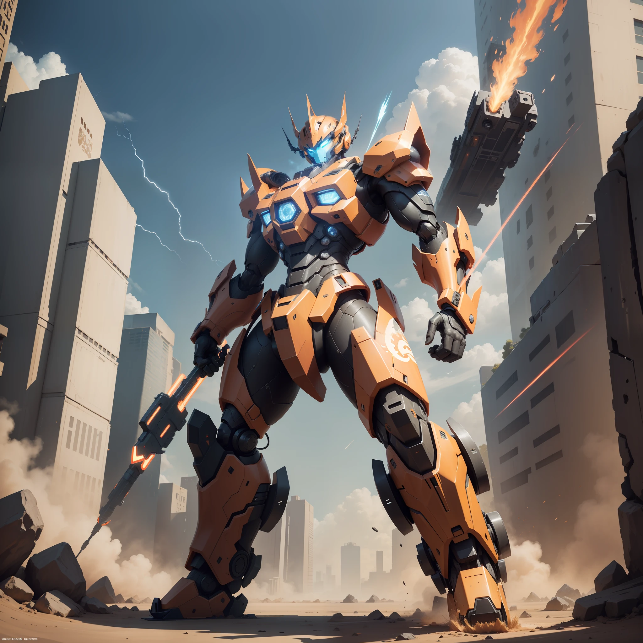 Of course, I can help you design a Nezha mech!

Design:

Mecha can take inspiration from Nezha's look and retain his signature red and gold color combination.
The design can blend traditional Chinese elements and sci-fi elements, such as dragon pattern decoration and futuristic lines.
It can be streamlined to emphasize the speed and agility of the mech.
Features and weapons:

Mechs should have great combat capabilities and can use a variety of weapons, such as energy swords, flamethrowers, or energy bows.
Defensive systems, such as energy shields or armor, can be equipped to increase the mech's defenses.
Consider adding flying capabilities to give mechs the ability to fight in the air.
It can be equipped with a lightning element weapon to echo Nezha's lightning ability.
Control and driving:

Design an advanced cockpit that allows the driver to comfortably control the mech.
Consider incorporating sensing technology to enable mechs to follow the pilot's movements.
A voice control system can be added to enable the driver to operate via voice commands.
Other features:

Consider adding a transformation feature to mechs so that they can adapt to different terrains or combat environments.
Intelligent assistance systems can be added to help drivers analyze enemy situations and strategize.
Consider the upgradeability of mechs so that they can become more powerful over time and experience.
