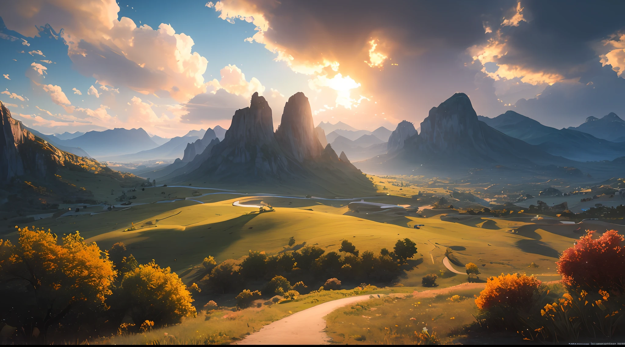 Masterpiece, Best Quality, High Quality, Highly Detailed CG Unity 8k Wallpaper, Sky, Landscape, Earth, Award Winning Photo, Bokeh, Depth of Field, HDR, Bloom, Chromatic Aberration, Photorealism, Very detailed, trending at artstation, trending at CGsociety, intricate, high detail, dramatic, art of mid-journey