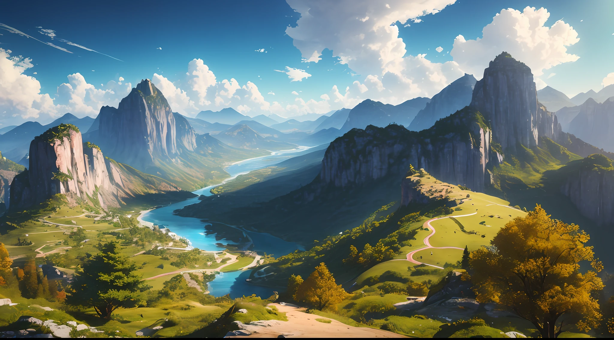 Masterpiece, Best Quality, High Quality, Highly Detailed CG Unity 8k Wallpaper, Sky, Landscape, Earth, Award Winning Photo, Bokeh, Depth of Field, HDR, Bloom, Chromatic Aberration, Photorealism, Very detailed, trending at artstation, trending at CGsociety, intricate, high detail, dramatic, art of mid-journey