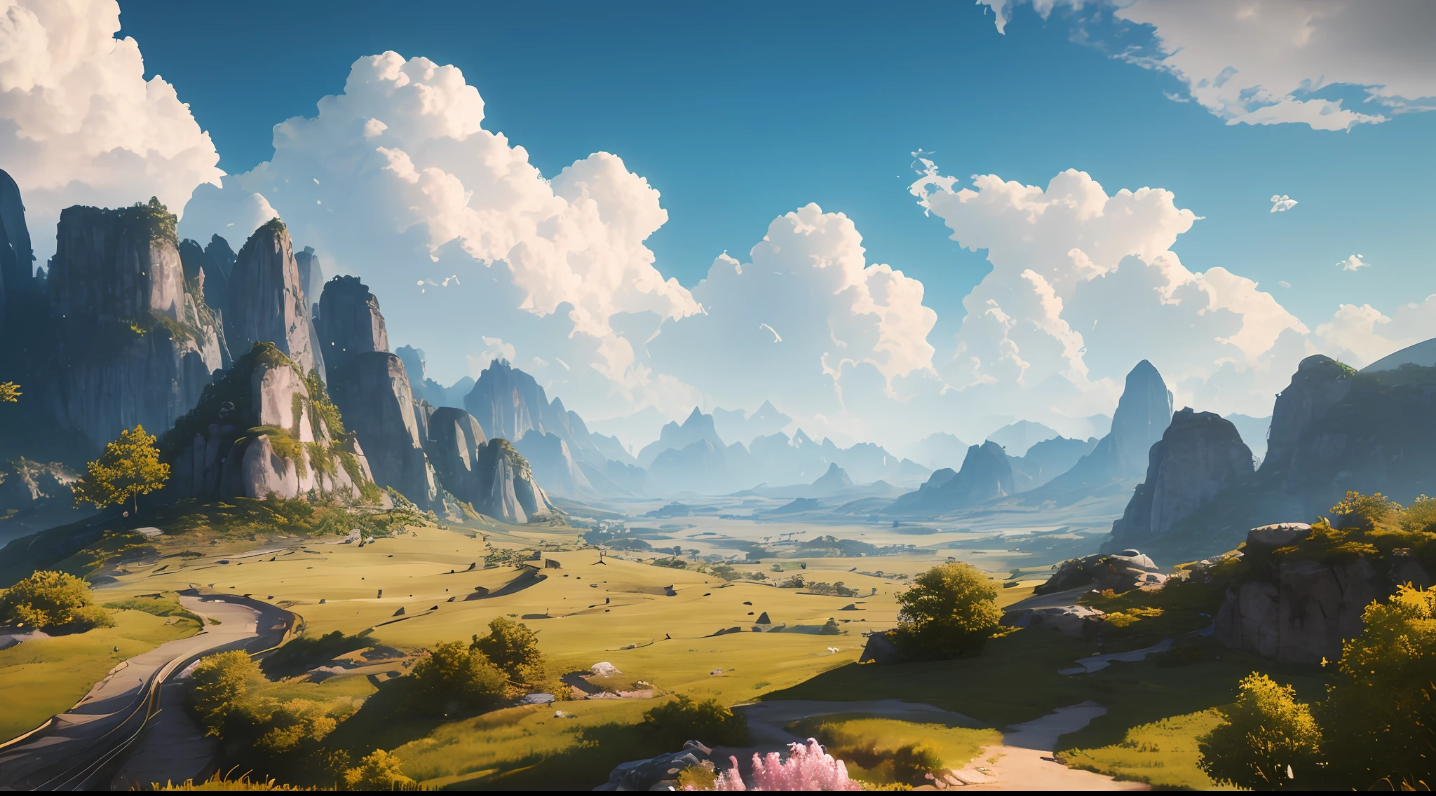 Masterpiece, Best Quality, High Quality, Highly Detailed CG Unity 8k Wallpaper, Sky, Landscape, Earth, Award Winning Photo, Bokeh, Depth of Field, HDR, Bloom, Chromatic Aberration, Photorealism, Very detailed, trending at artstation, trending at CGsociety, intricate, high detail, dramatic, art of mid-journey